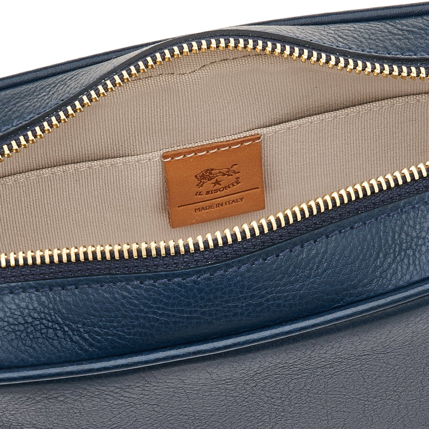 Il Bisonte Oliveta Umhängetasche Blau Vollleder
