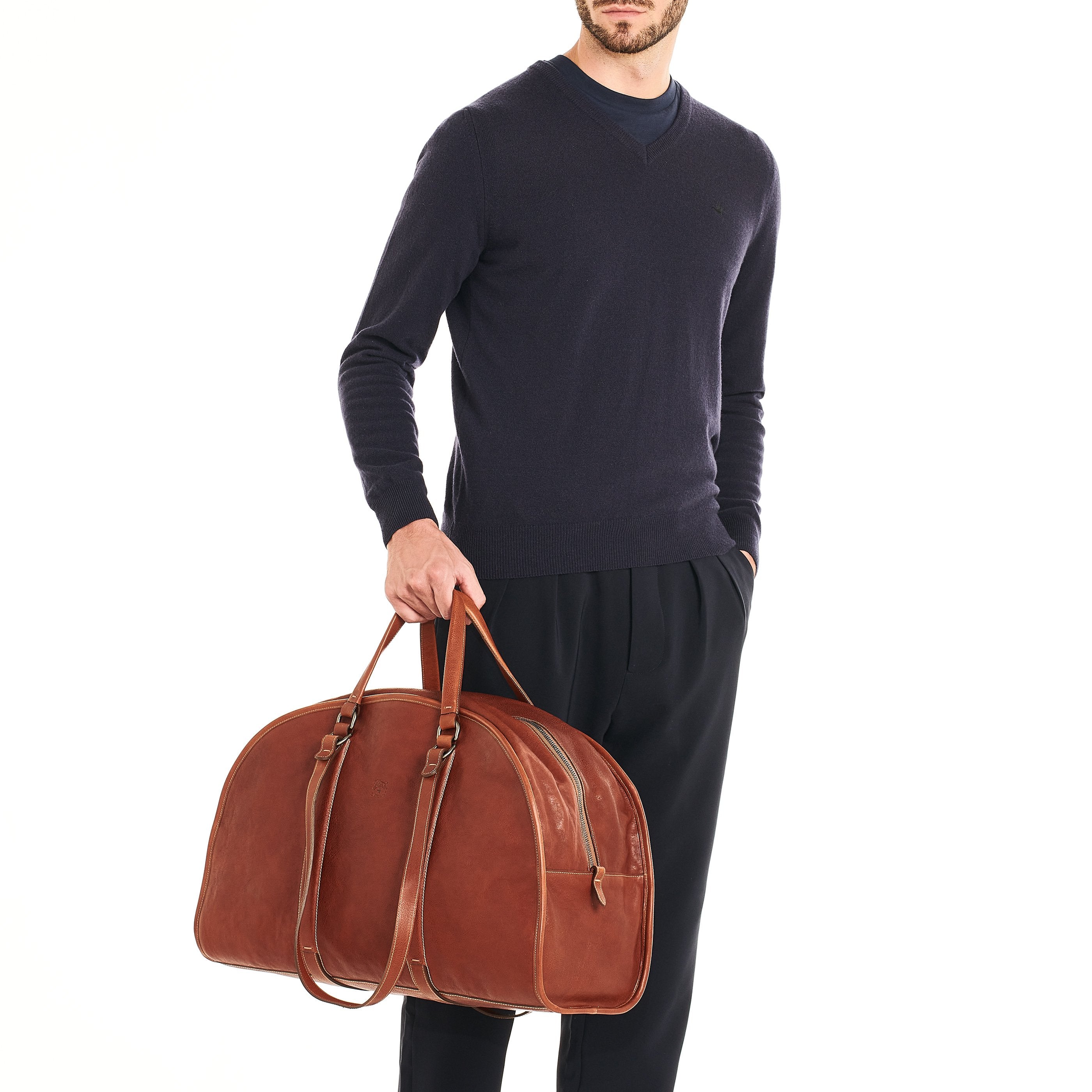 Il Bisonte Frame Reisetasche Sepia Vollleder