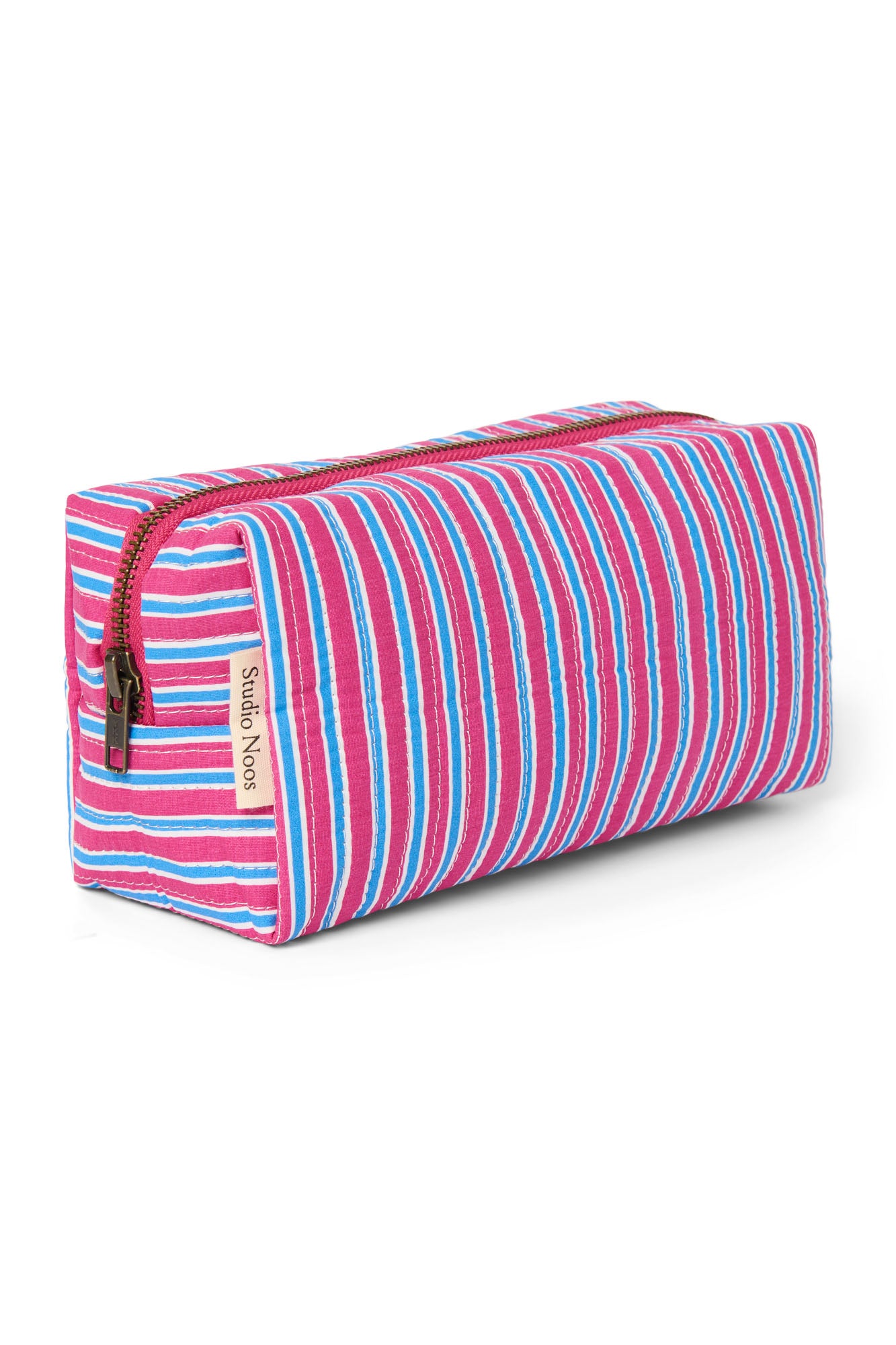 Studio Noos Poplin Striped Pouch Raspberry Kosmetiktasche