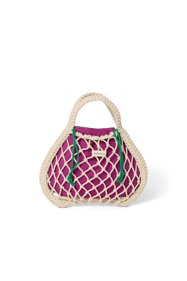 Studio Noos Macrame Mini Handtasche Beige Wende-Inlay