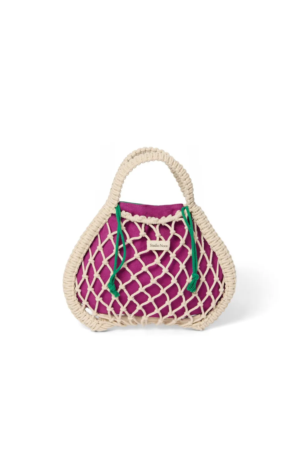 Studio Noos Macrame Mini Handtasche Beige Wende-Inlay