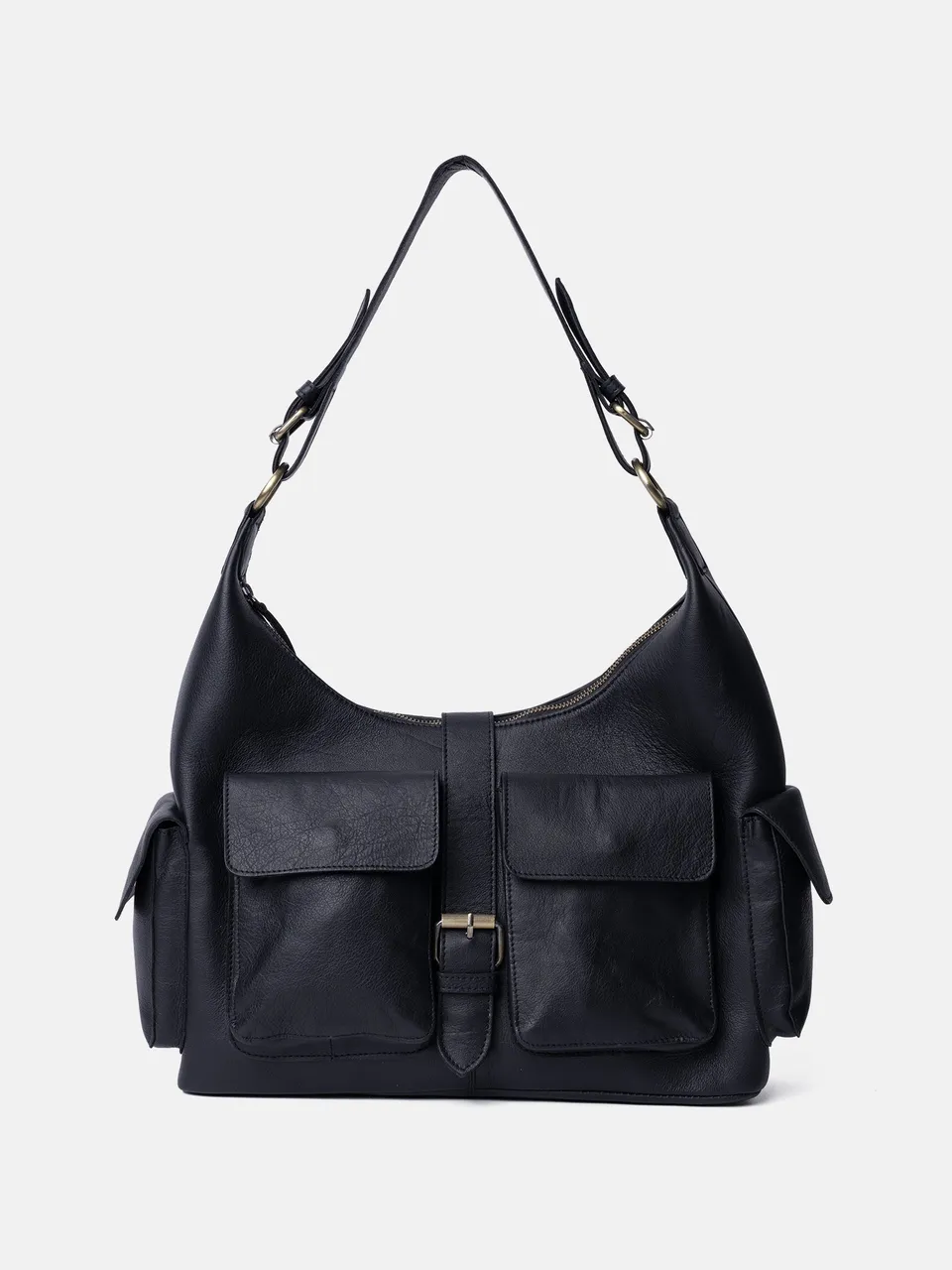 RE:DESIGNED Solvej Large Schultertasche Schwarz Fächer