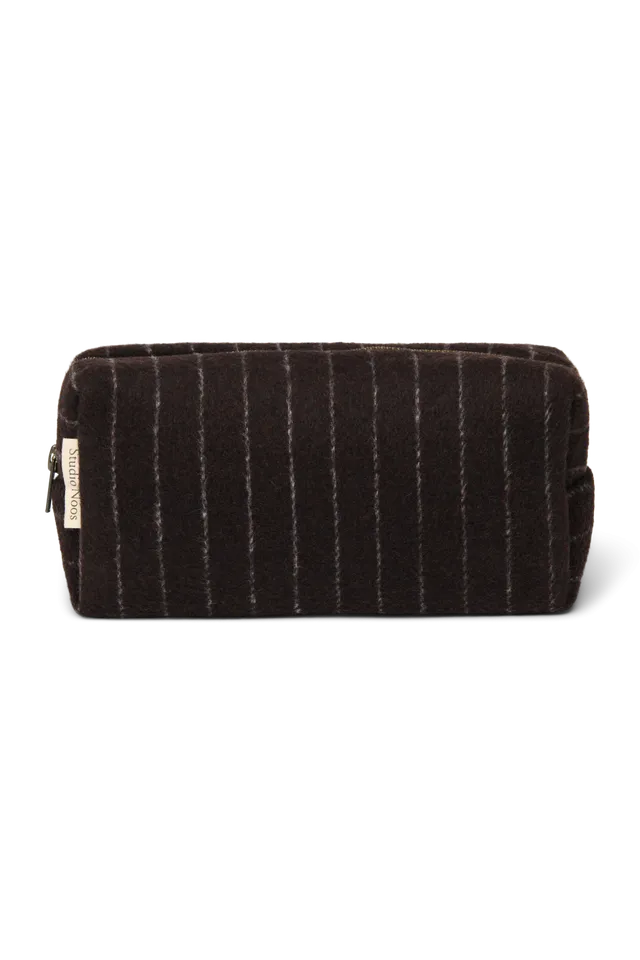 Studio Noos Flannel Chalkstripe Pouch Täschchen Braun gestreift