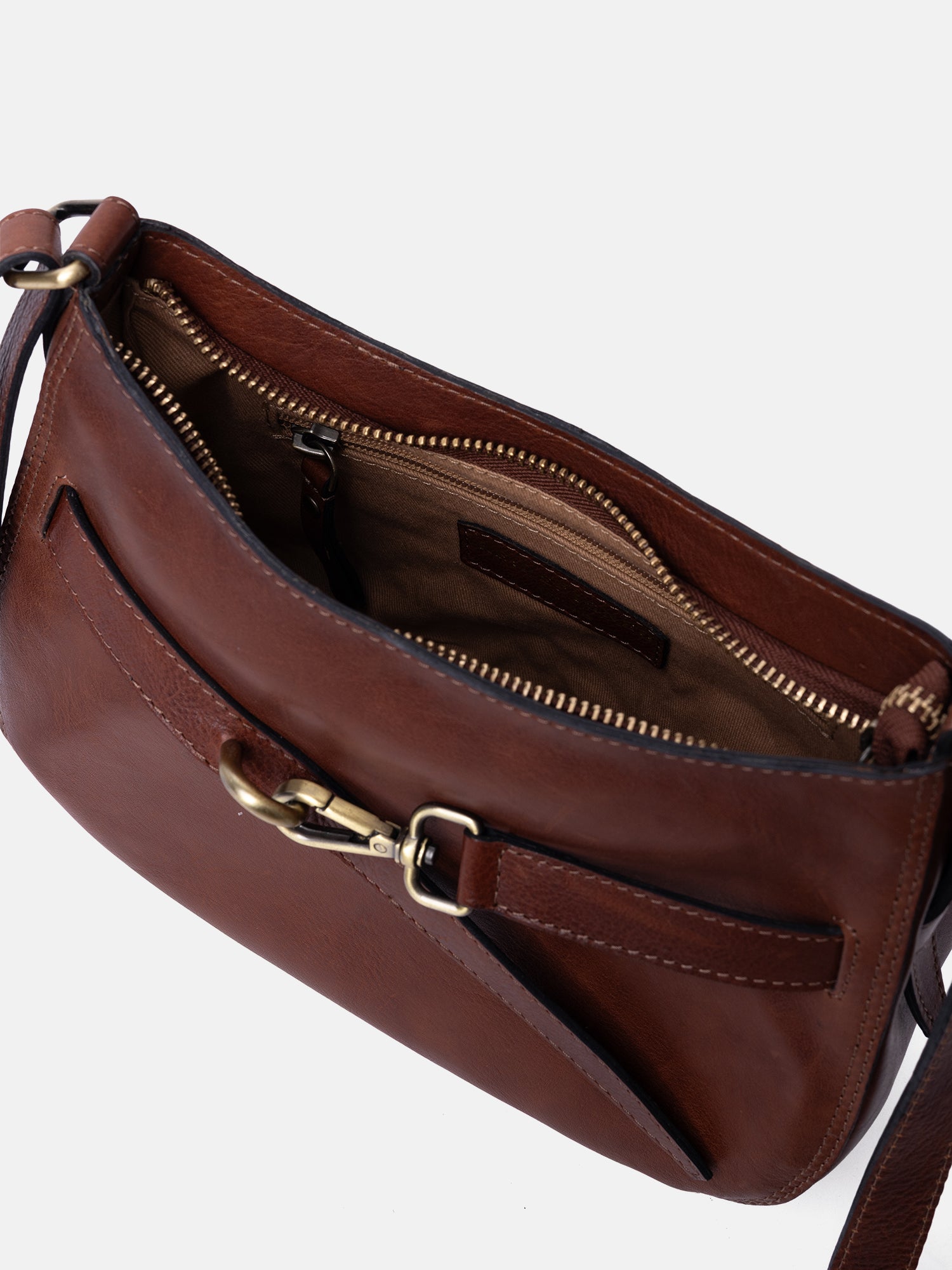 RE:DESIGNED Sif Small Umhängetasche Cognac Vollleder