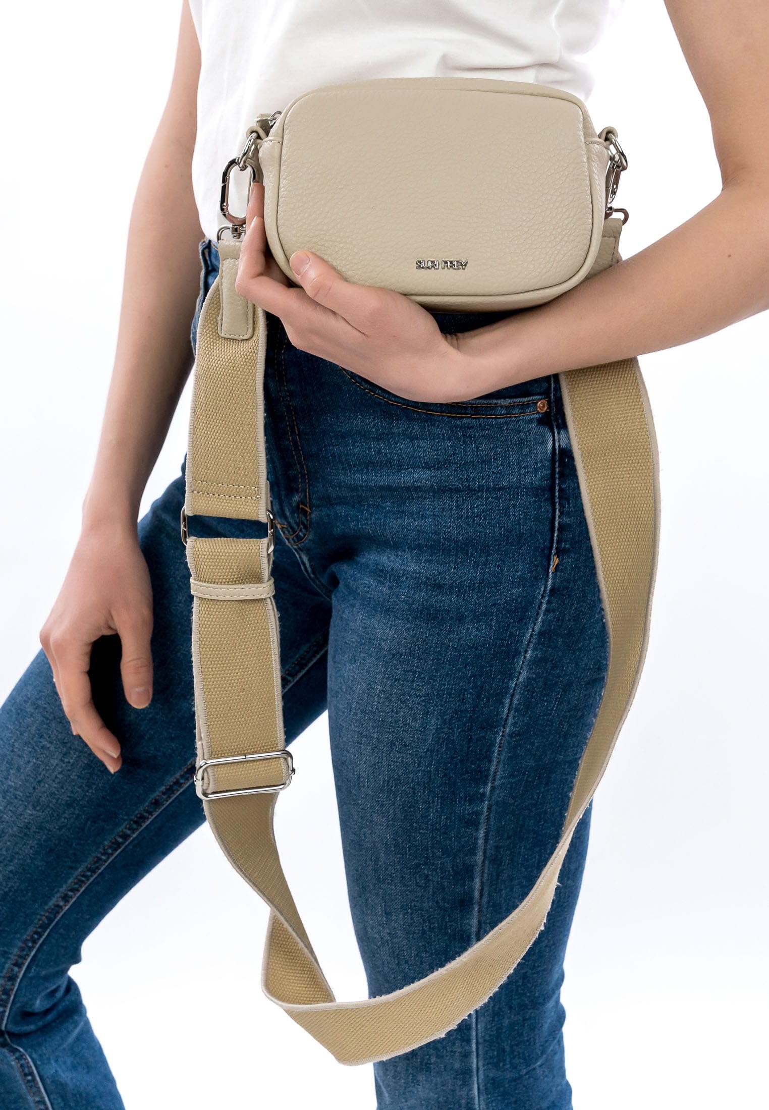SURI FREY Hanny Crossbody Bag Umhängetasche Taupe mini
