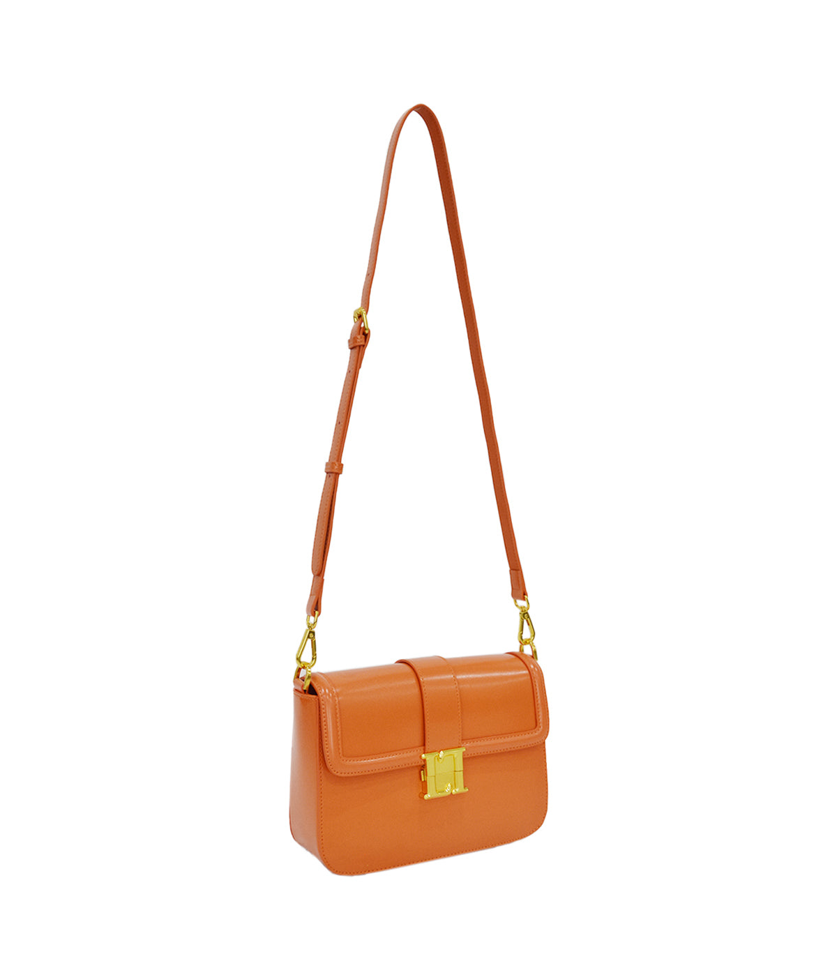 Lamarthe Bella Schultertasche Orange Spaltleder