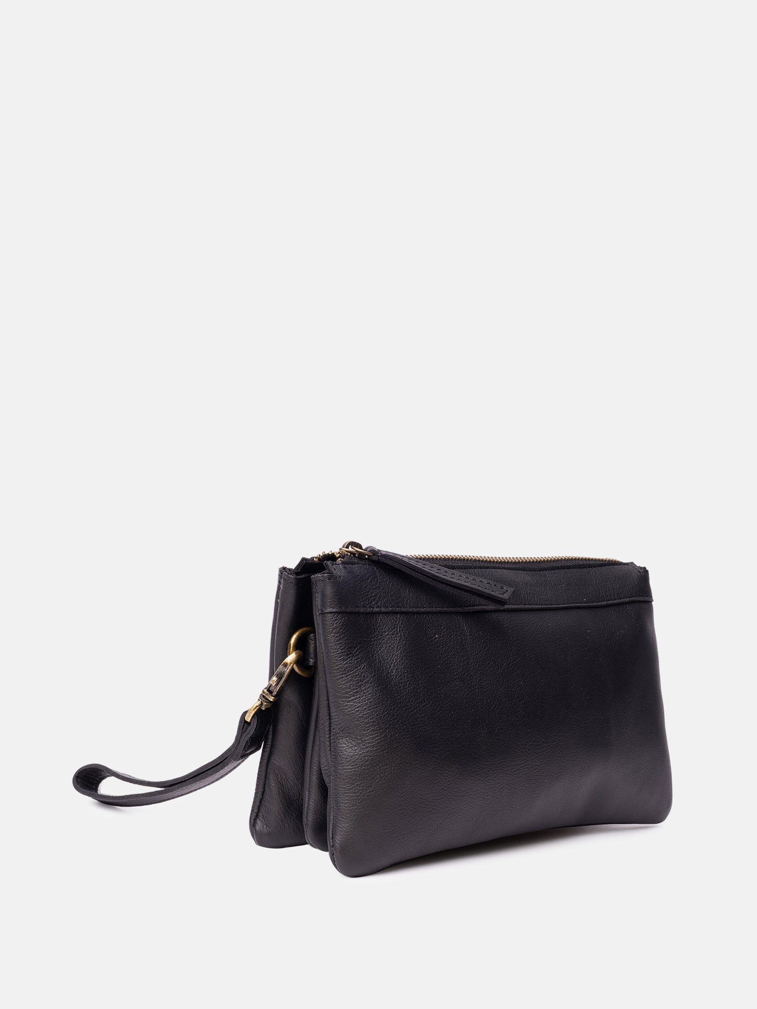 RE:DESIGNED Ola Clutch Schwarz Vollleder