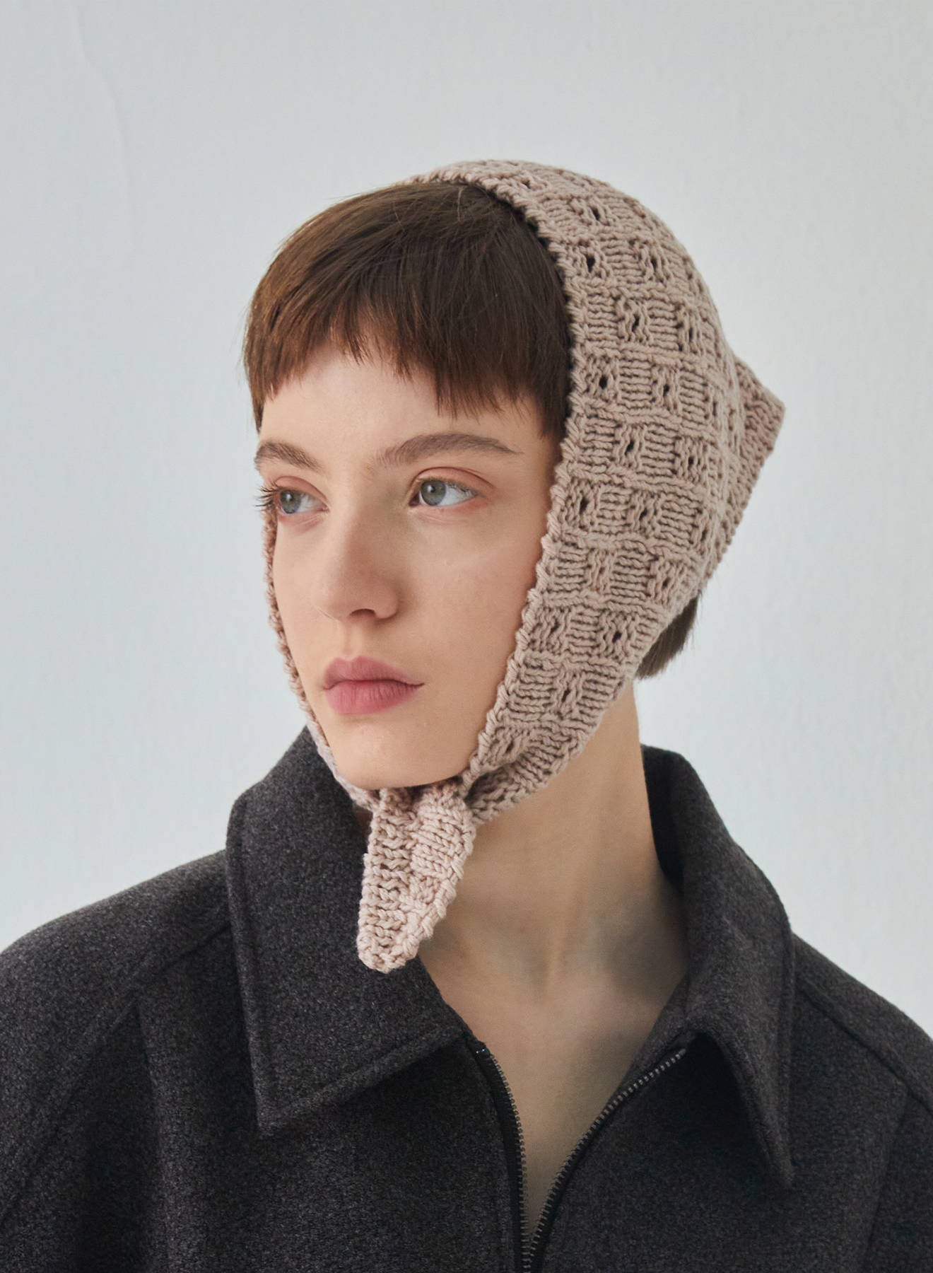 Maria la Rosa Bandana Tricot Tuch Schwarz Wolle