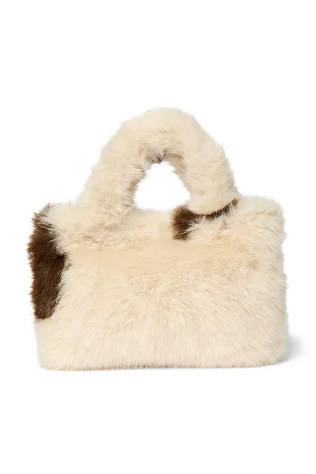 Studio Noos Mini Holy Cow Handtasche Kunstfell Braun