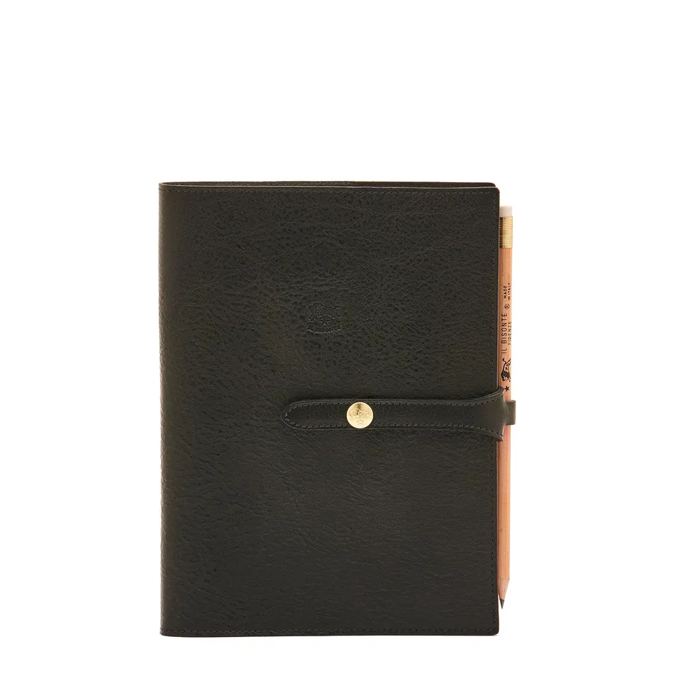 Il Bisonte Notizbuch Leder schwarz Vollleder