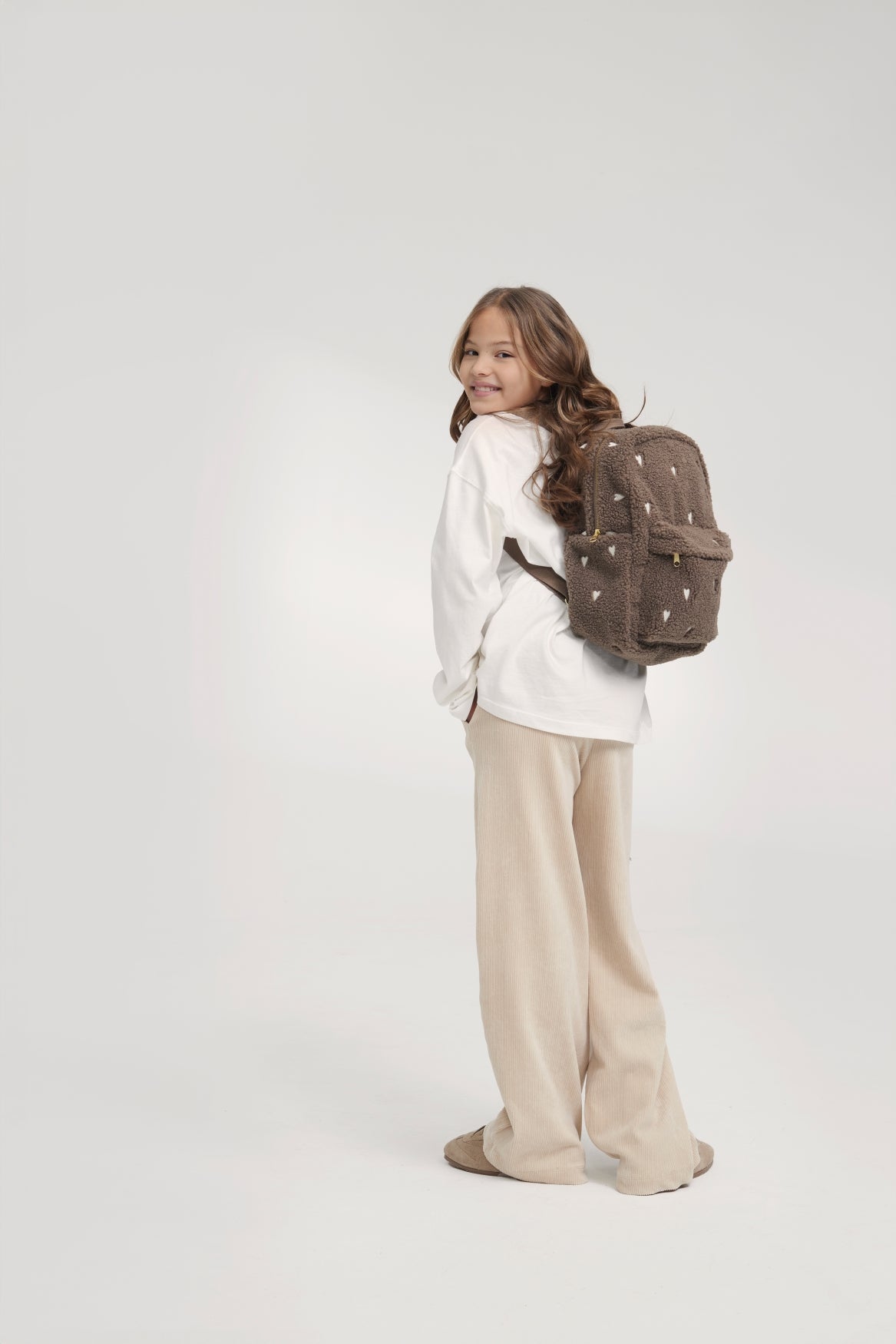 Studio Noos Teddy Midi Rucksack Brown Hearts 6+ Jahre