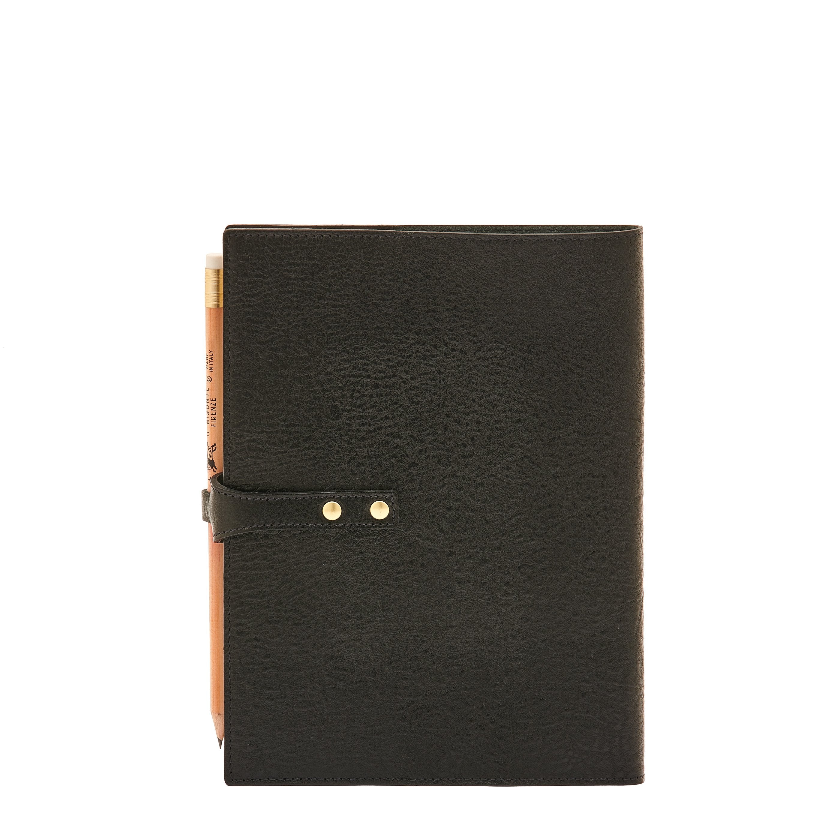Il Bisonte Notizbuch Leder schwarz Vollleder