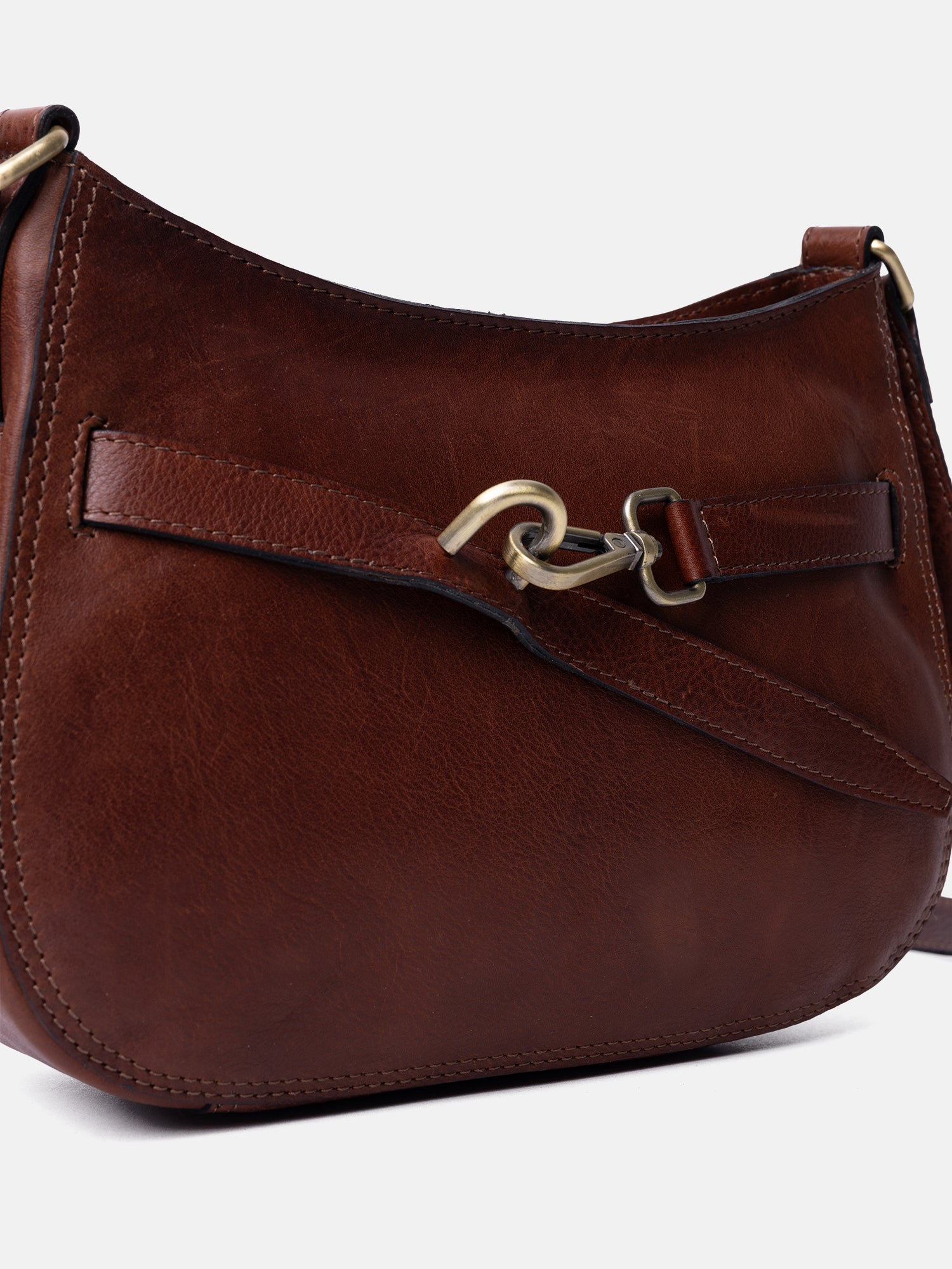 RE:DESIGNED Sif Small Umhängetasche Cognac Vollleder