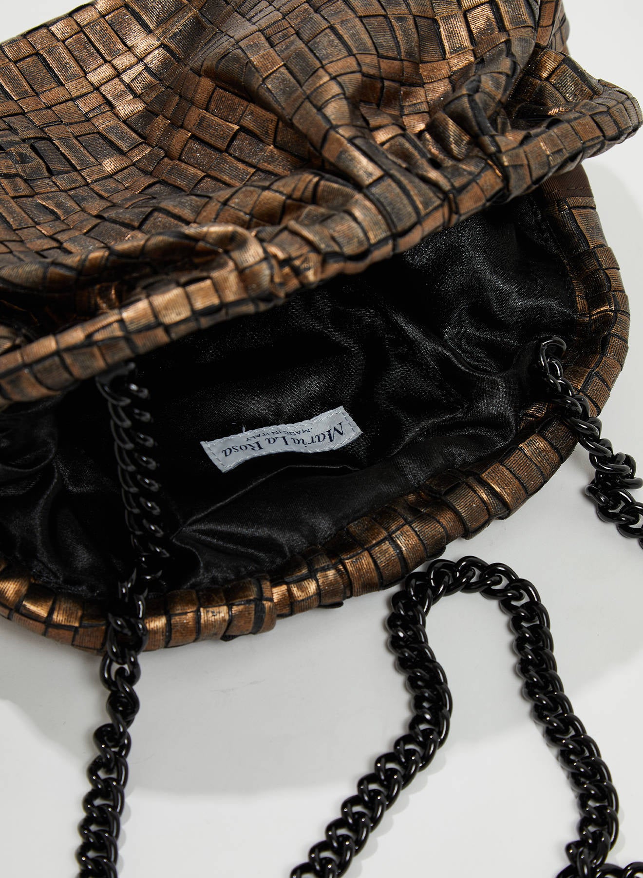 Maria la Rosa Game Bag Laminated Clutch Schwarz laminiert