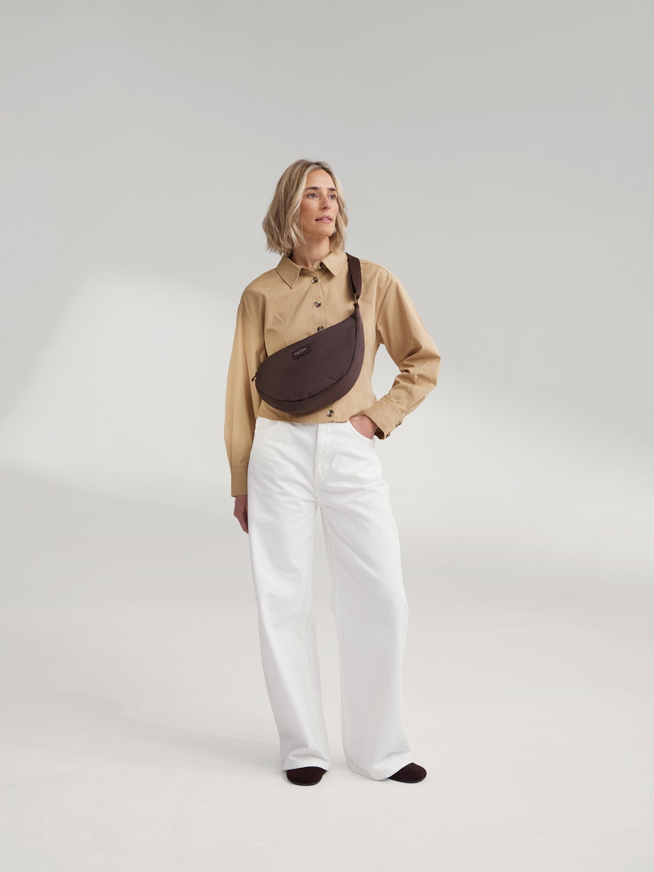 Studio Noos Puffy Adult Fanny Pack Bauchtasche Braun gesteppt