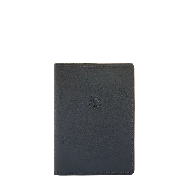 Il Bisonte Reisepasshülle Blau Leder 2 Fächer