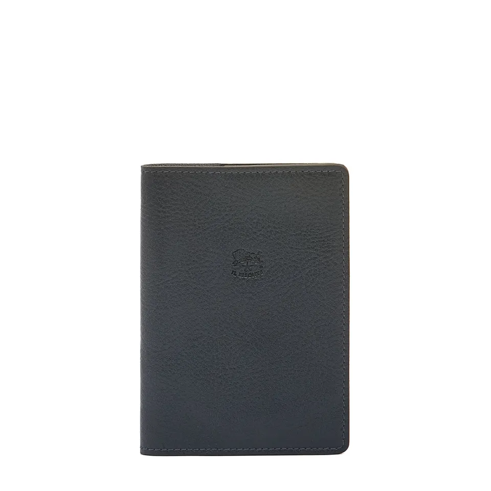Il Bisonte Reisepasshülle Blau Leder 2 Fächer