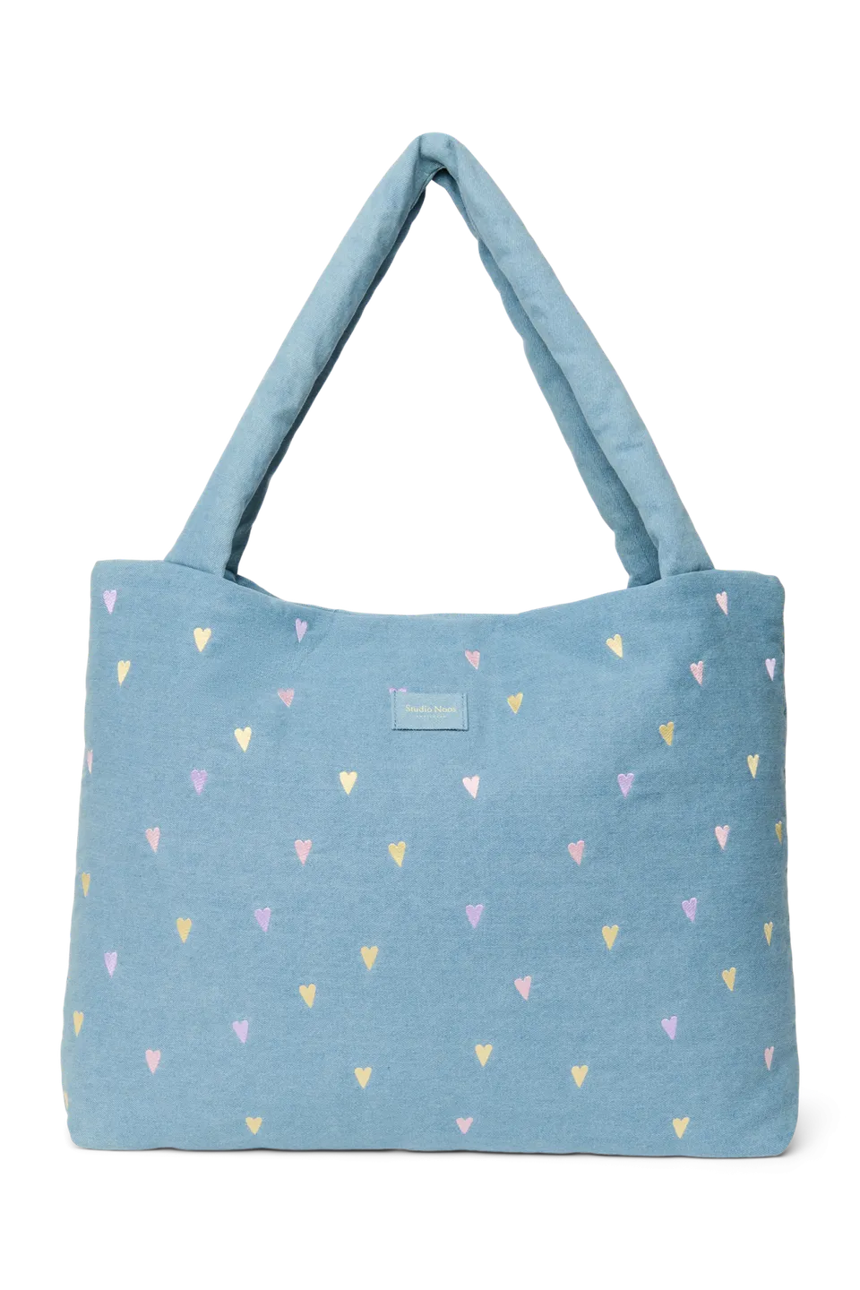 Studio Noos Denim Mom Bag Tasche Light Blue Hearts Jeans