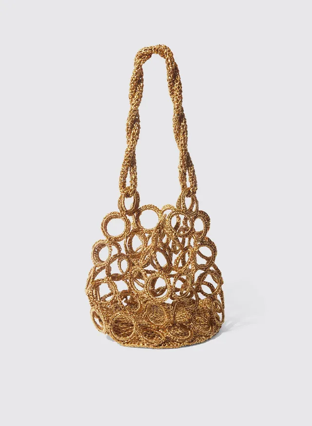 Maria la Rosa Cirque Crochet Tasche Ecru Handgehäkelt