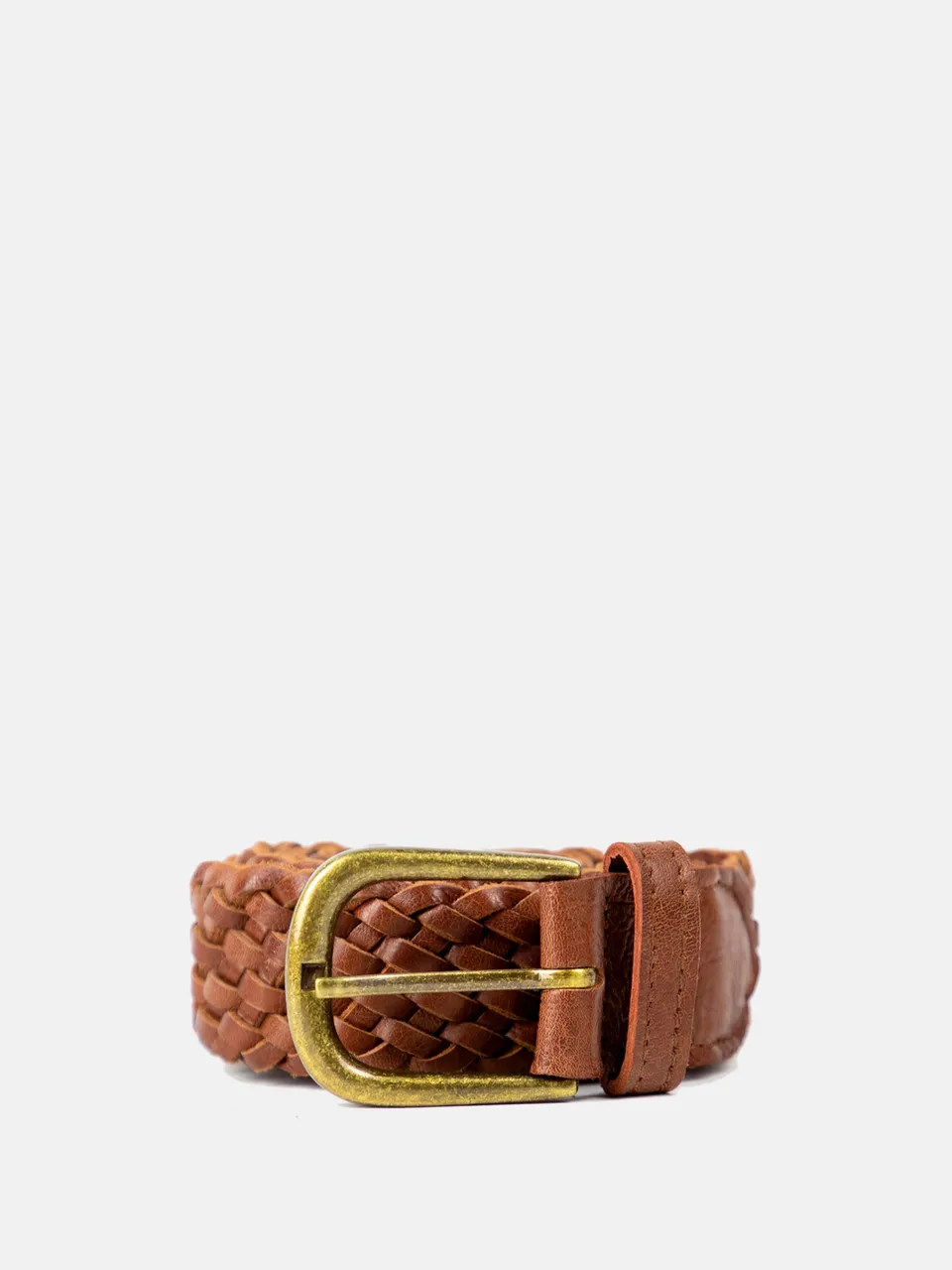 RE:DESIGNED Harper Gürtel Walnut Vollleder geflochten 3 cm