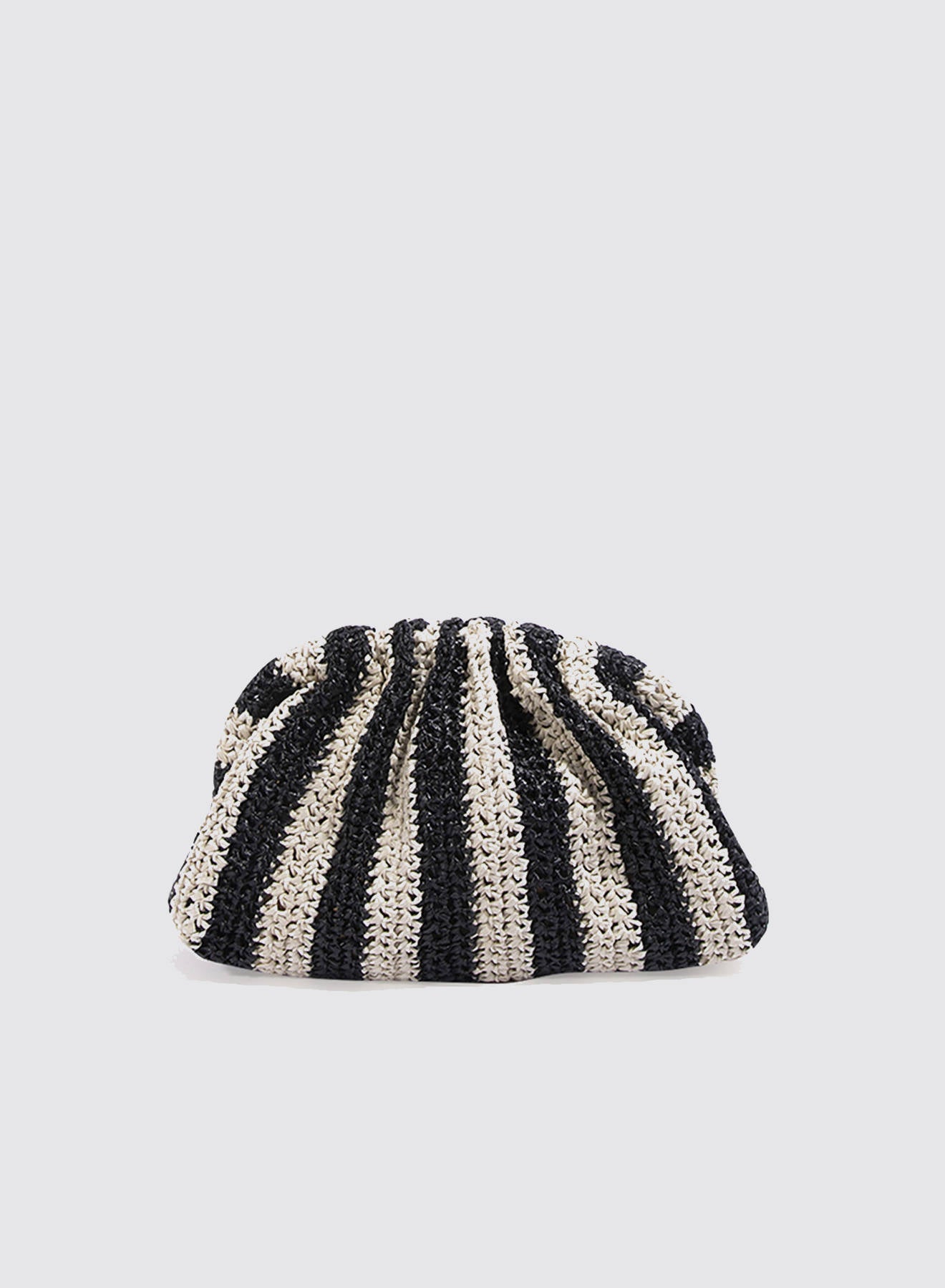 Maria la Rosa Game Crochet Clutch Schwarz Rafia