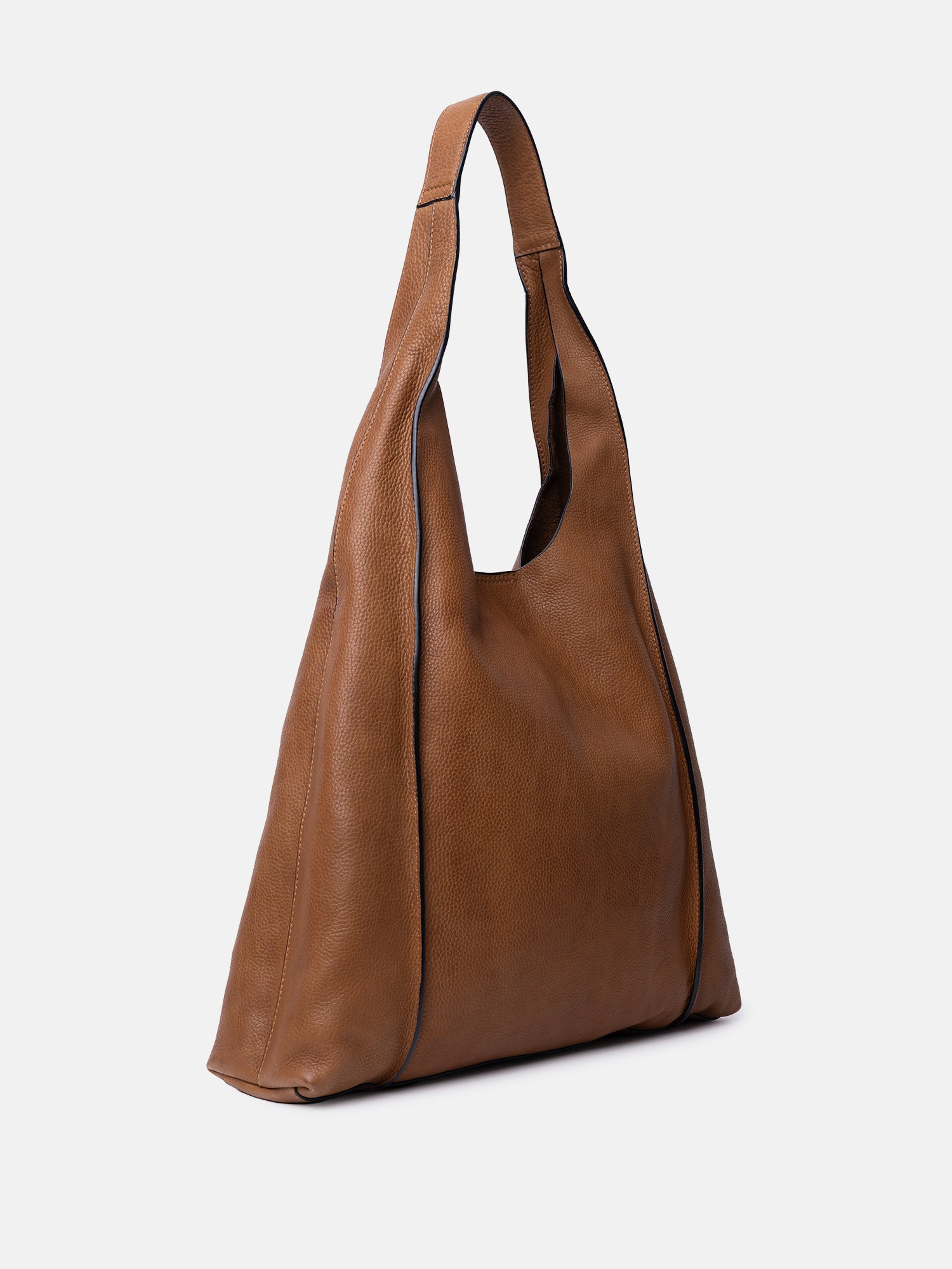 RE:DESIGNED Siv Big Schultertasche Tan Vollleder