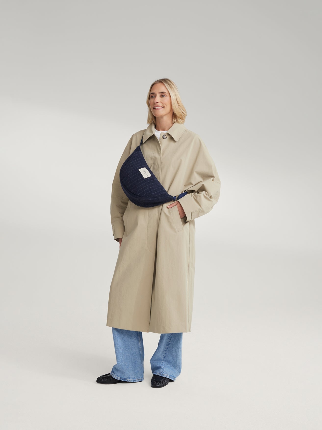 Studio Noos Chalkstripe Fanny Pack Bauchtasche Dunkelblau