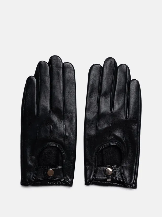 RE:DESIGNED Lola Lederhandschuhe Schwarz Touch Fleece