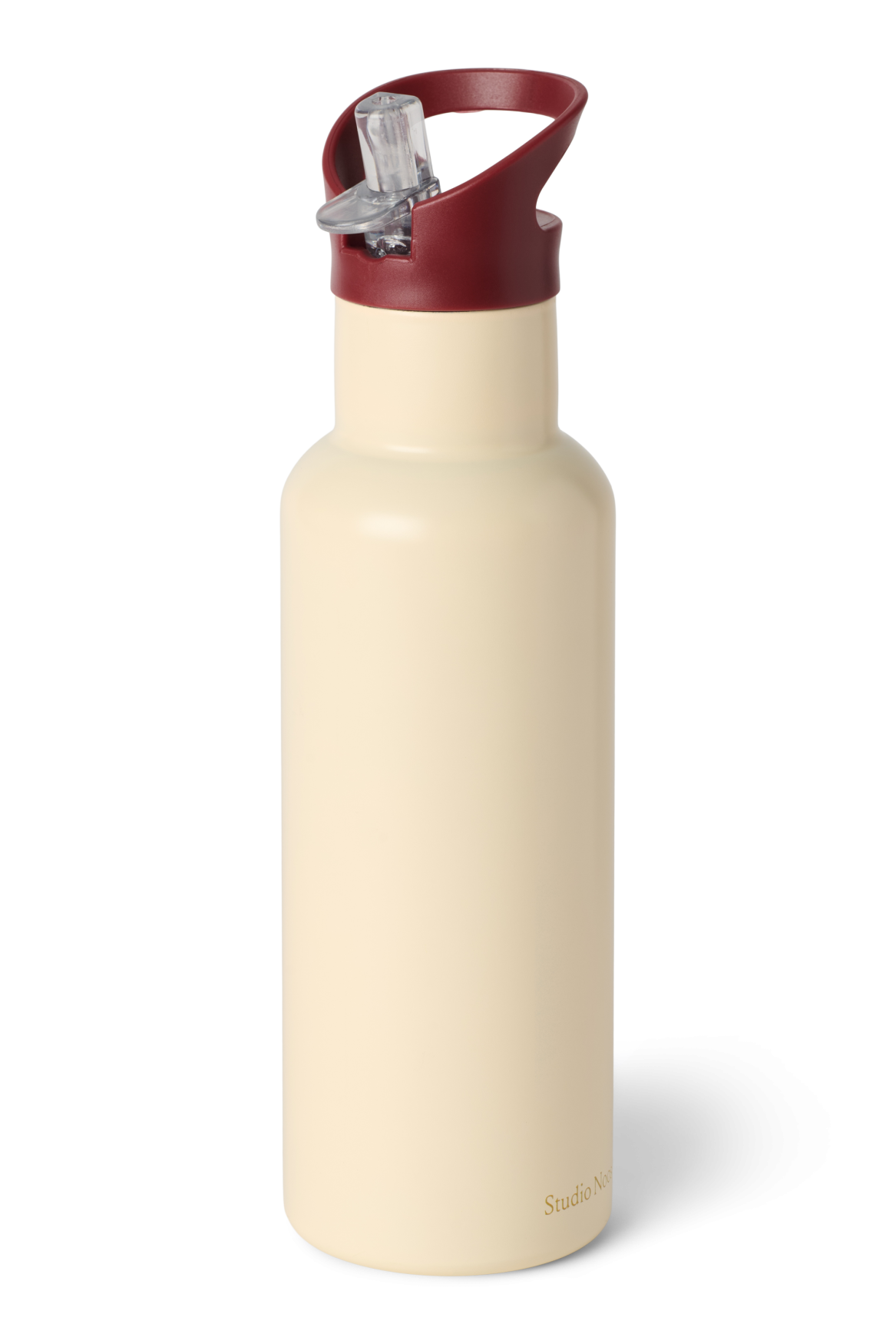 Studio Noos Edelstahlflasche 500 ml Creme mit Strohhalm
