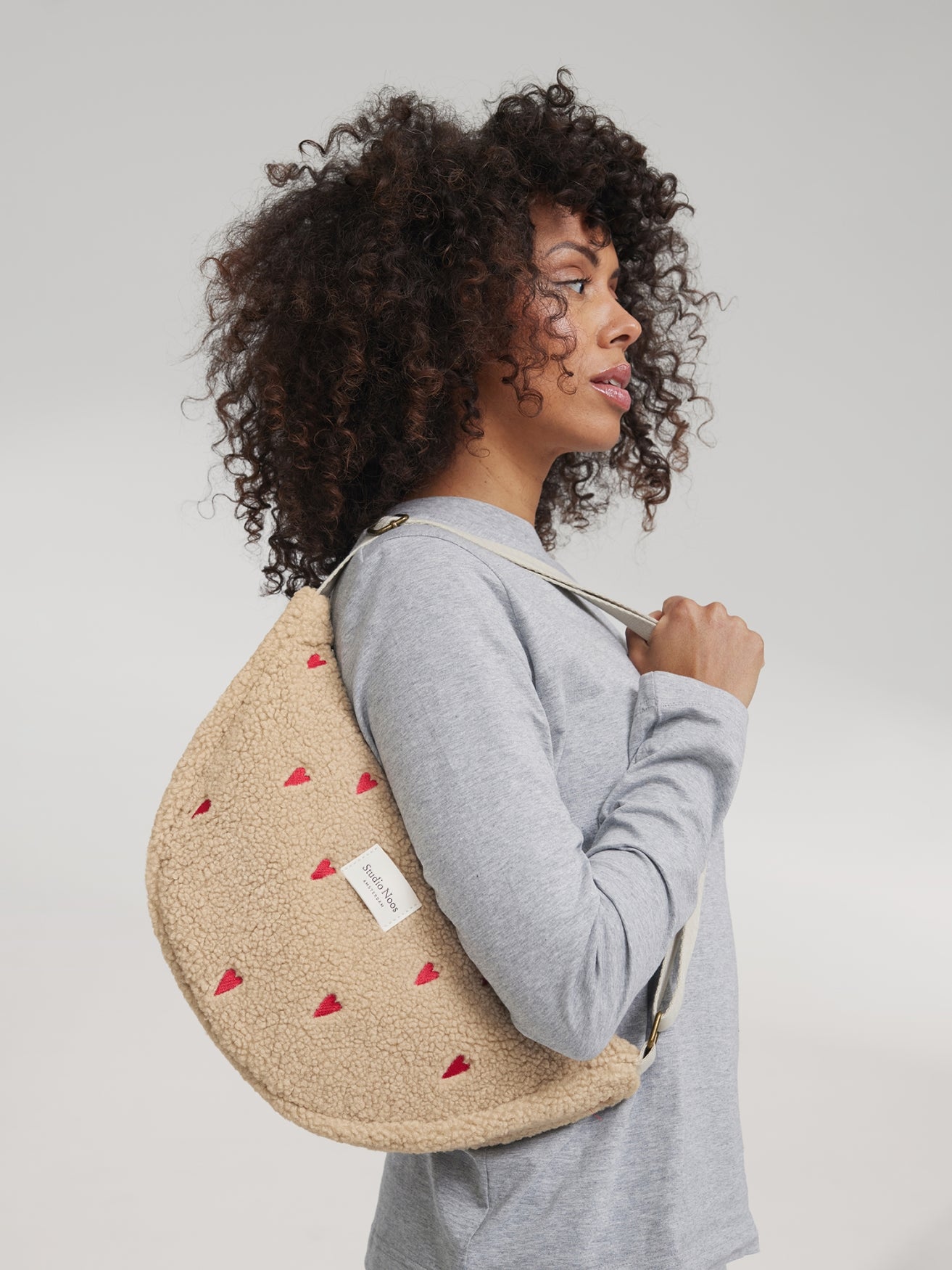 Studio Noos Teddy Fanny Pack Bauchtasche Ecru Hearts