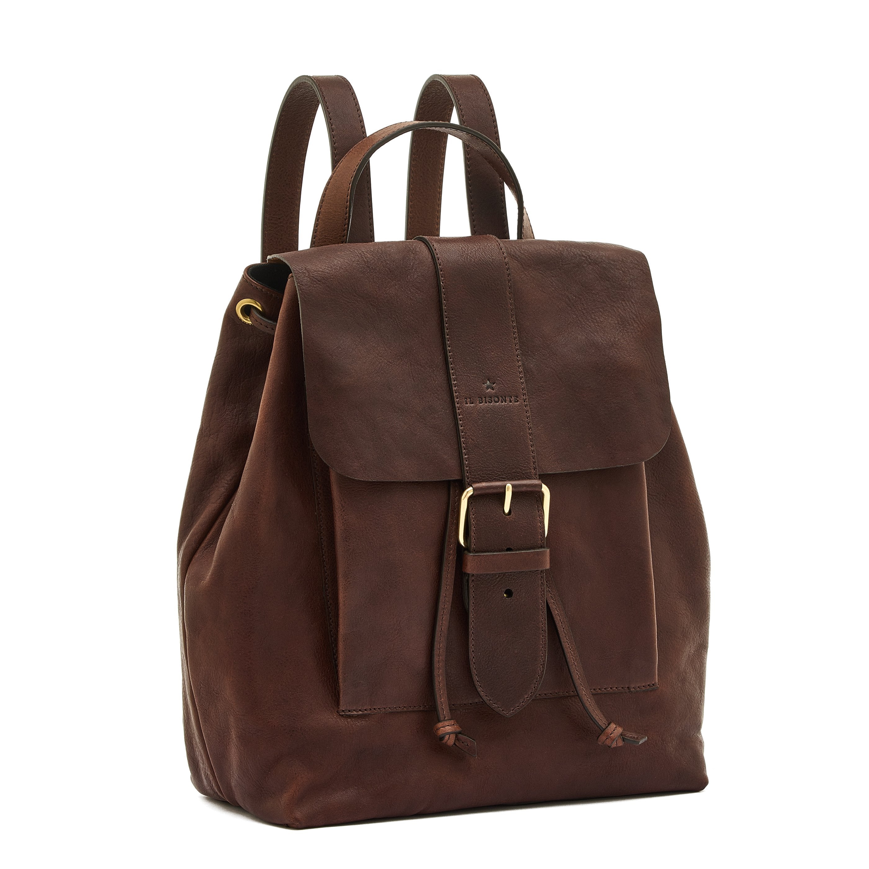 Il Bisonte 1990 Rucksack Leder kaffee Damen Vintage