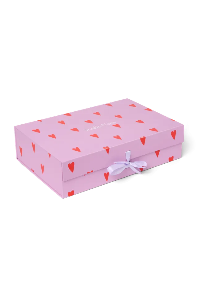 Studio Noos Gift Box M Geschenkbox Purple Hearts
