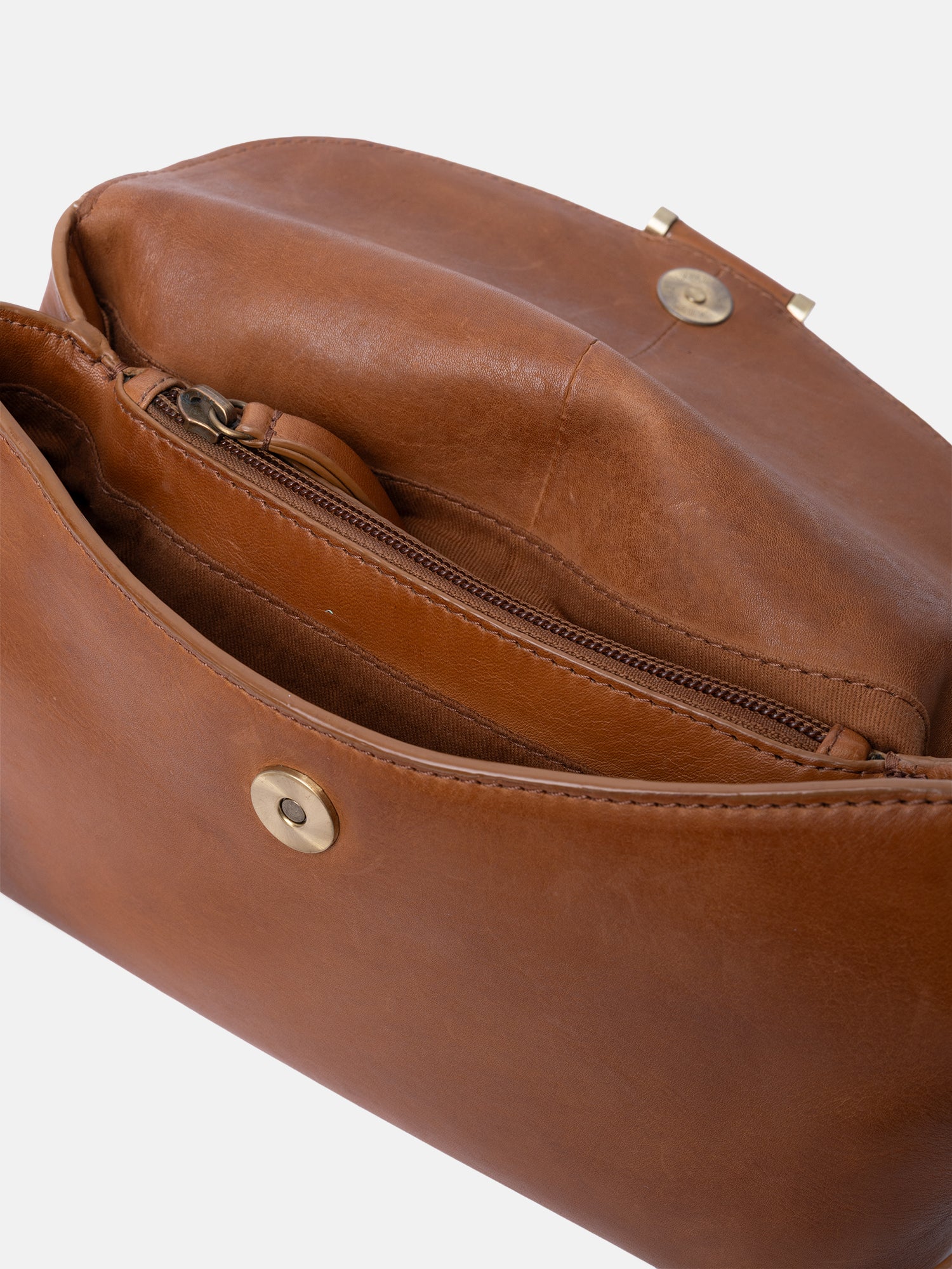 RE:DESIGNED Sonia 6674 Schultertasche Tan Vollleder