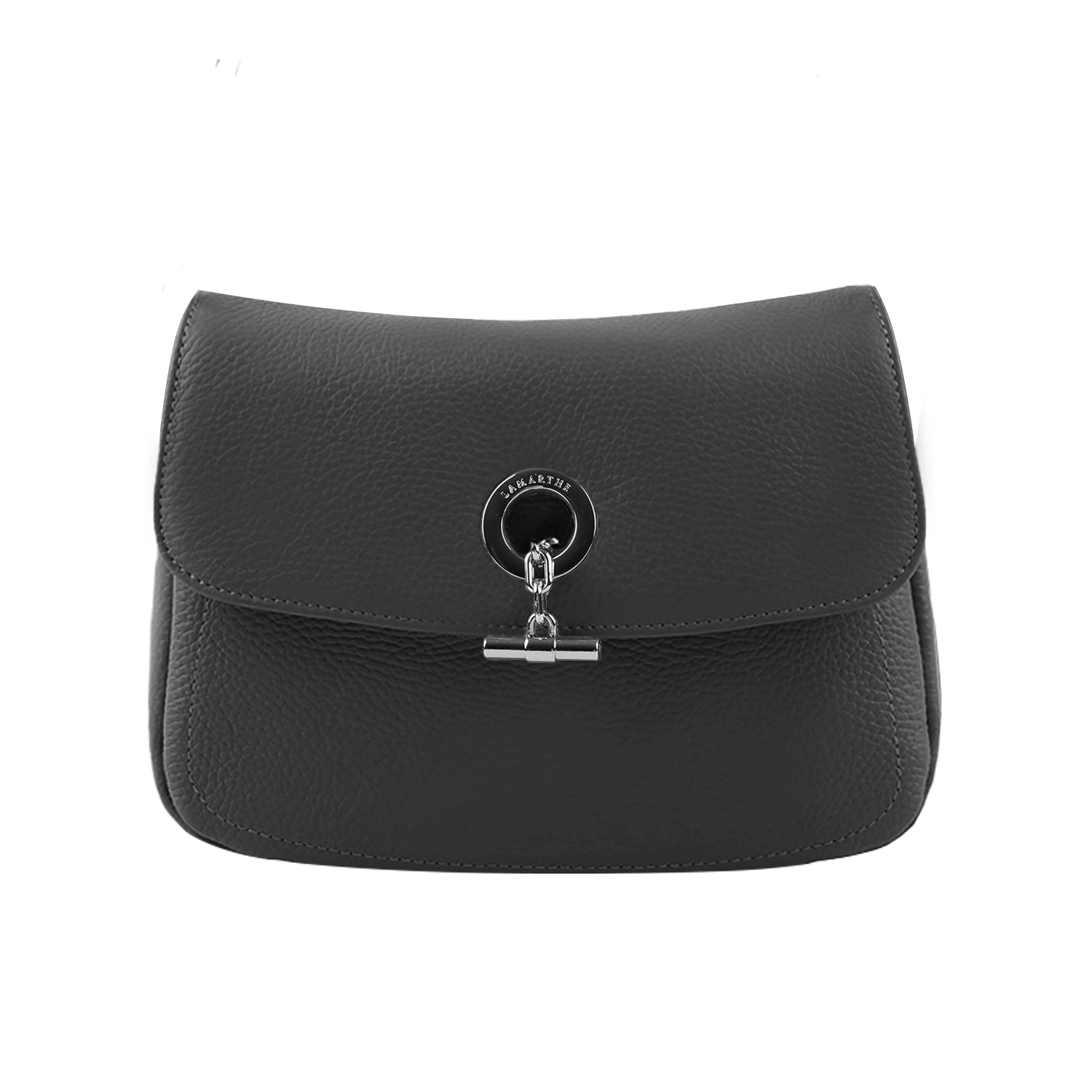 Lamarthe Paris Umhängetasche Leder Schwarz Vollleder