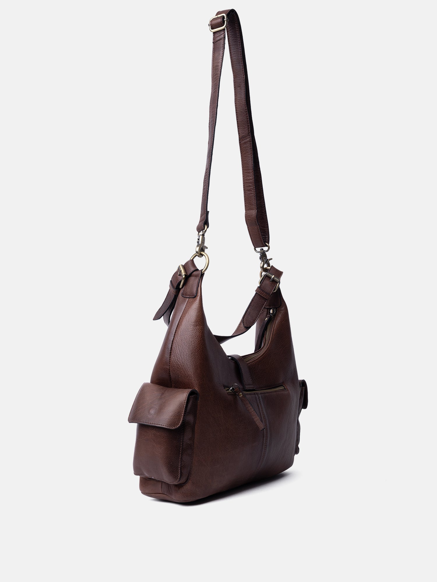 RE:DESIGNED Solvej Large Schultertasche Woodsmoke Vollleder