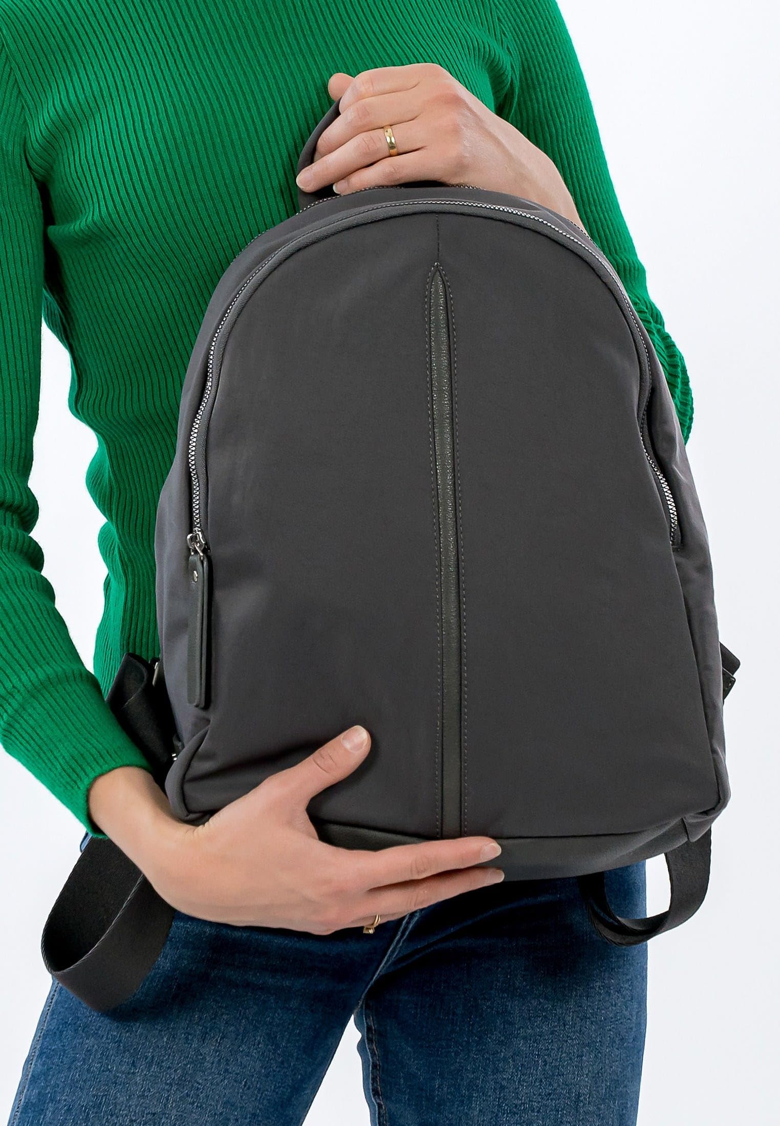 SURI FREY Pauly 16726 Rucksack Grau Nylon mit Reissverschluss