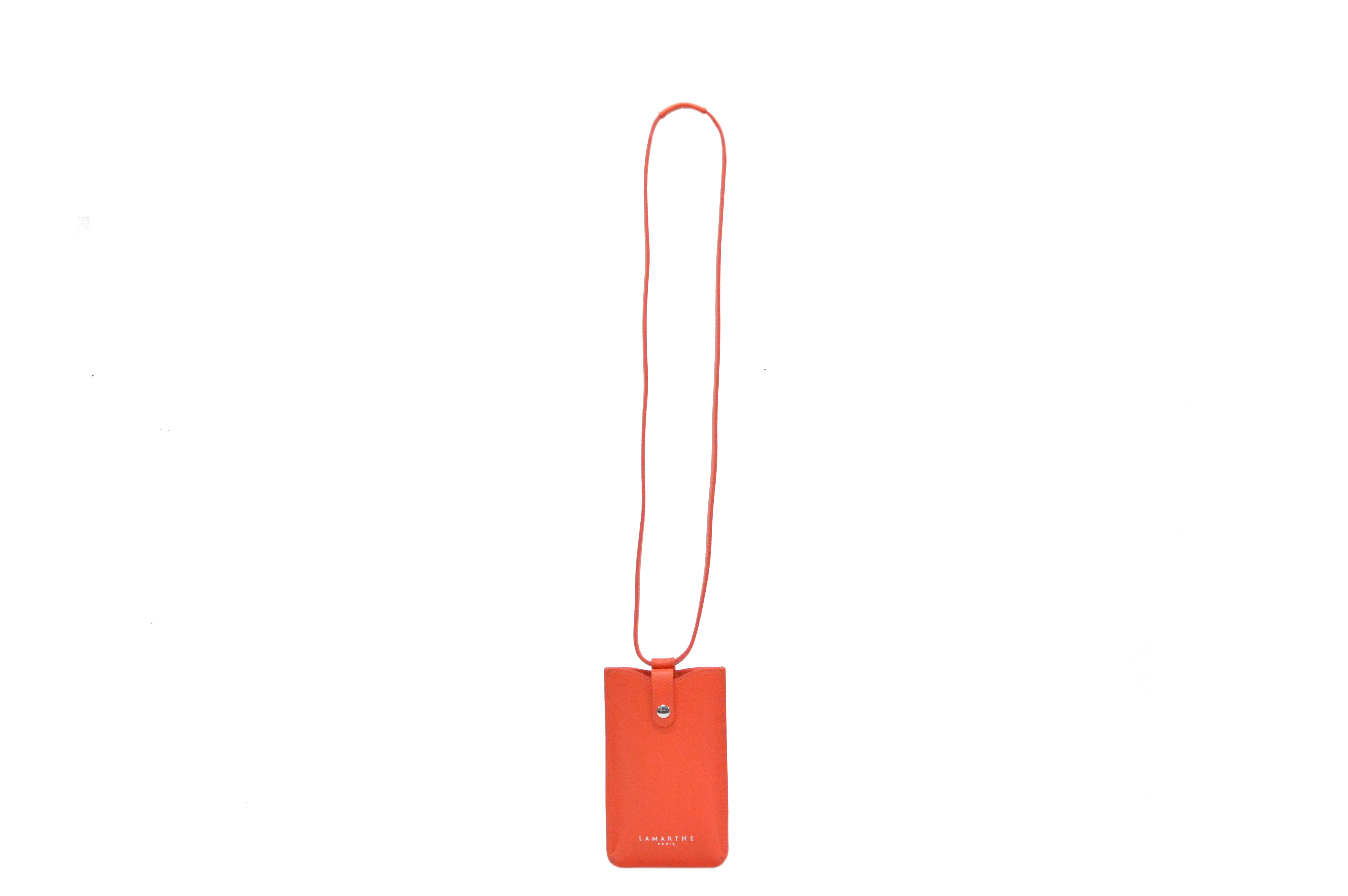 Lamarthe Ambre Handytasche Orange Leder 19 cm