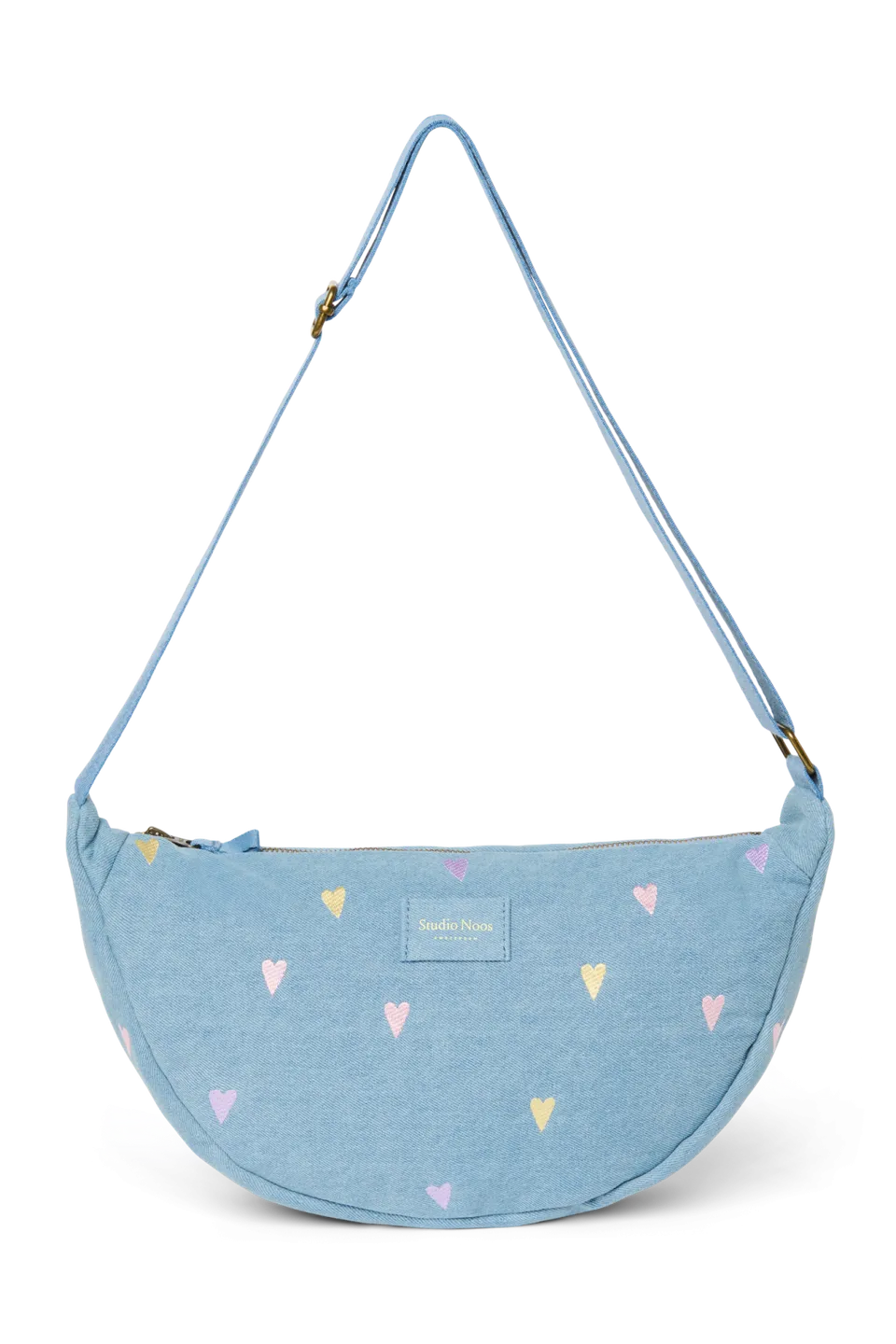 Studio Noos Denim Bauchtasche Light Blue Hearts verstellbar
