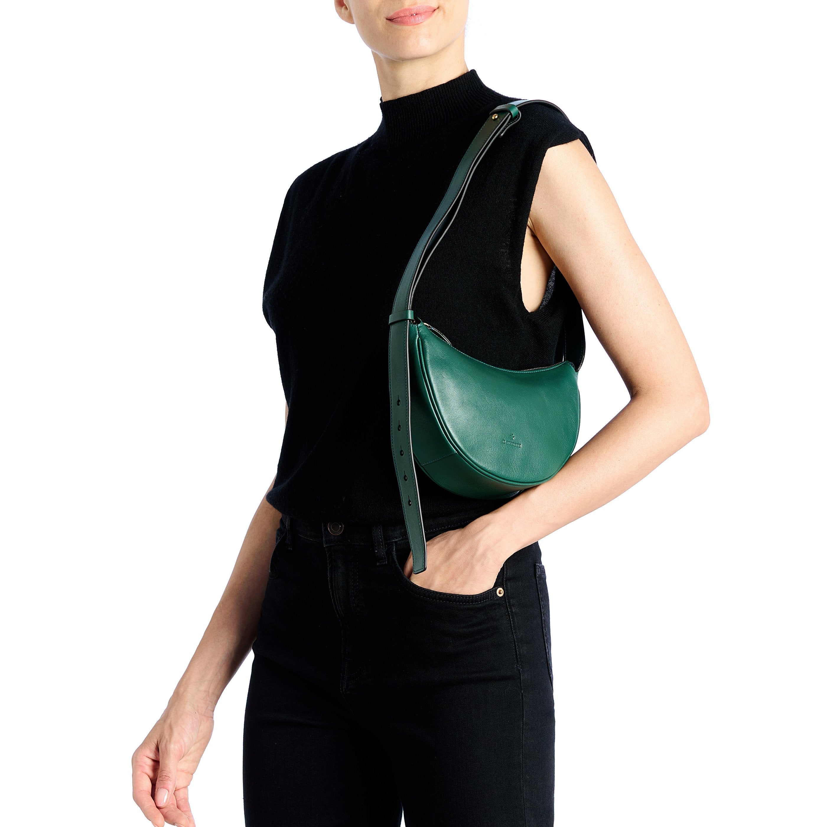 Il Bisonte Oliveta Hobo Handtasche Grün Baumwollfutter