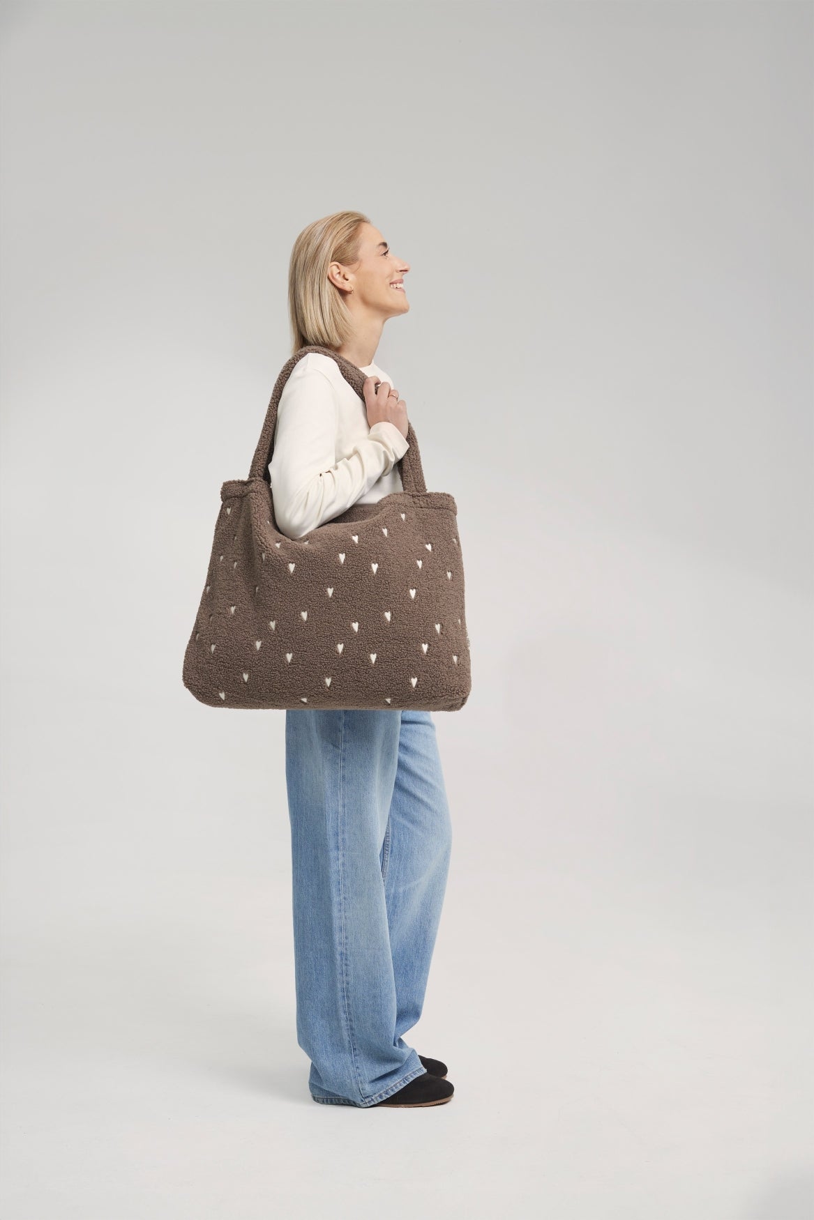 Studio Noos Teddy Mom Bag Wickeltasche Brown Hearts