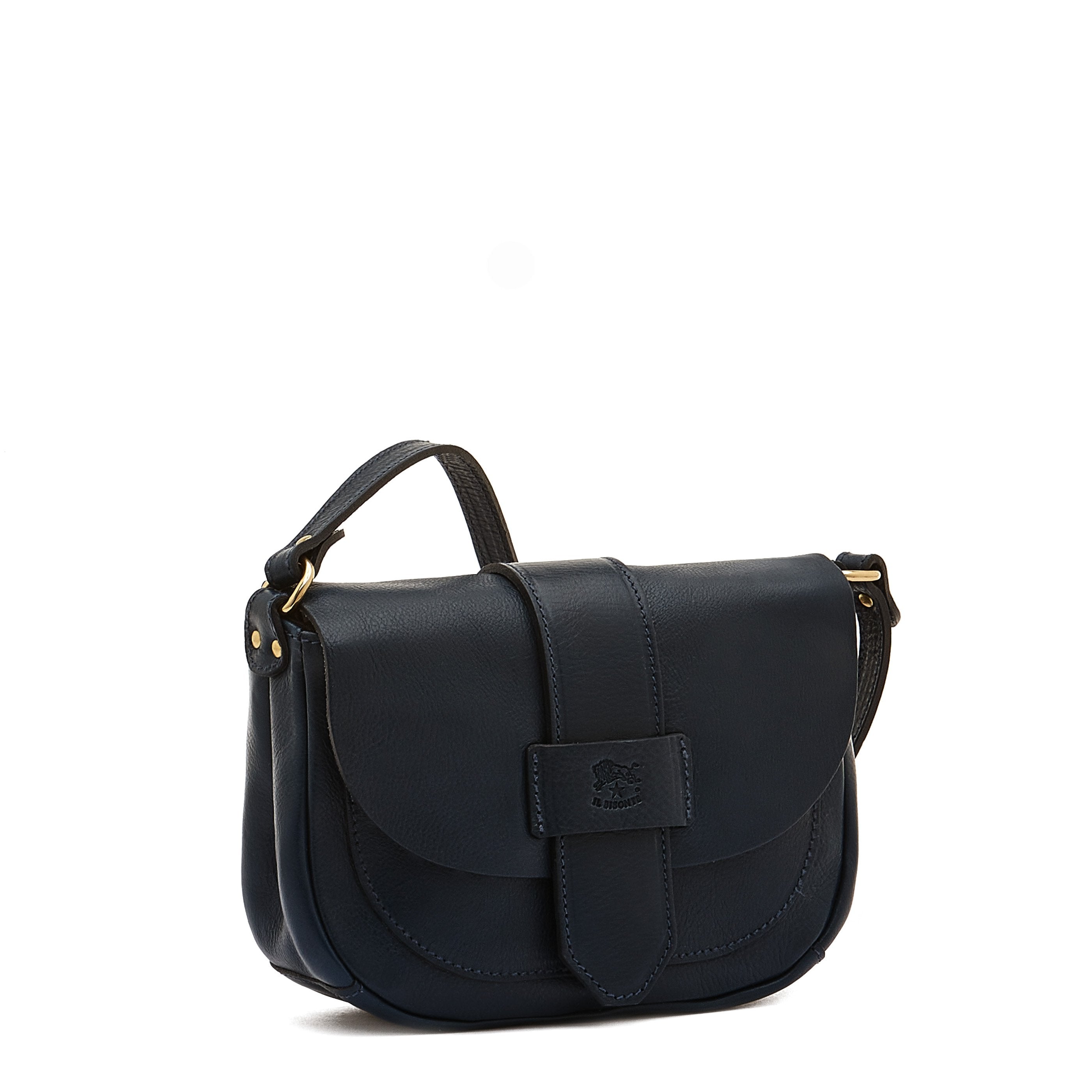 Il Bisonte Fausta Small Umhaengetasche Blau Vollleder