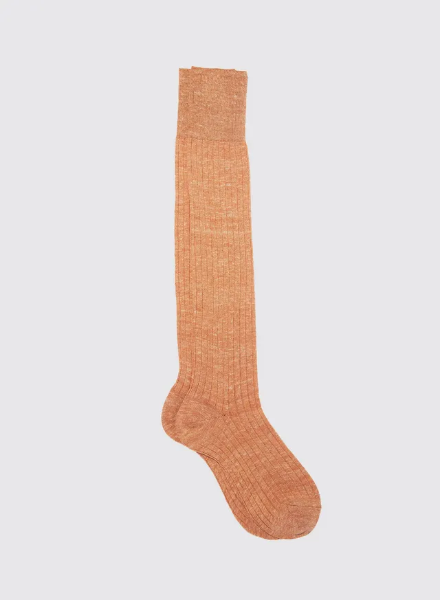 Maria la Rosa Leinensocken Rust Grobstrick