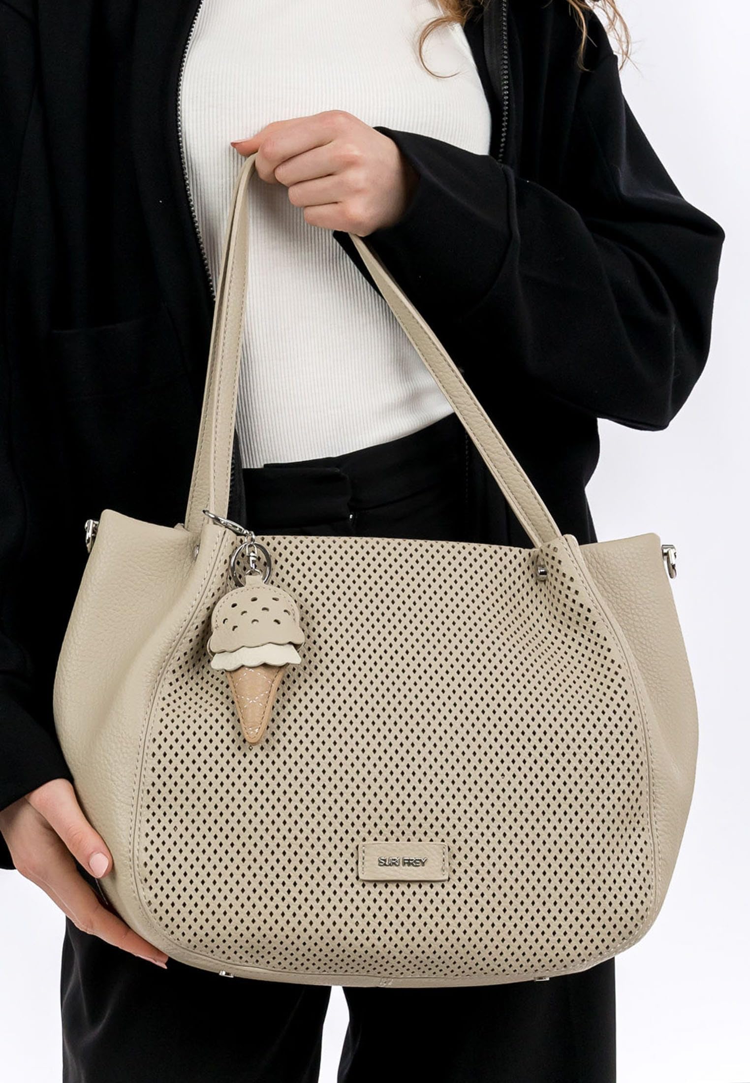 SURI FREY Cilly Shopper Handtasche Beige groß