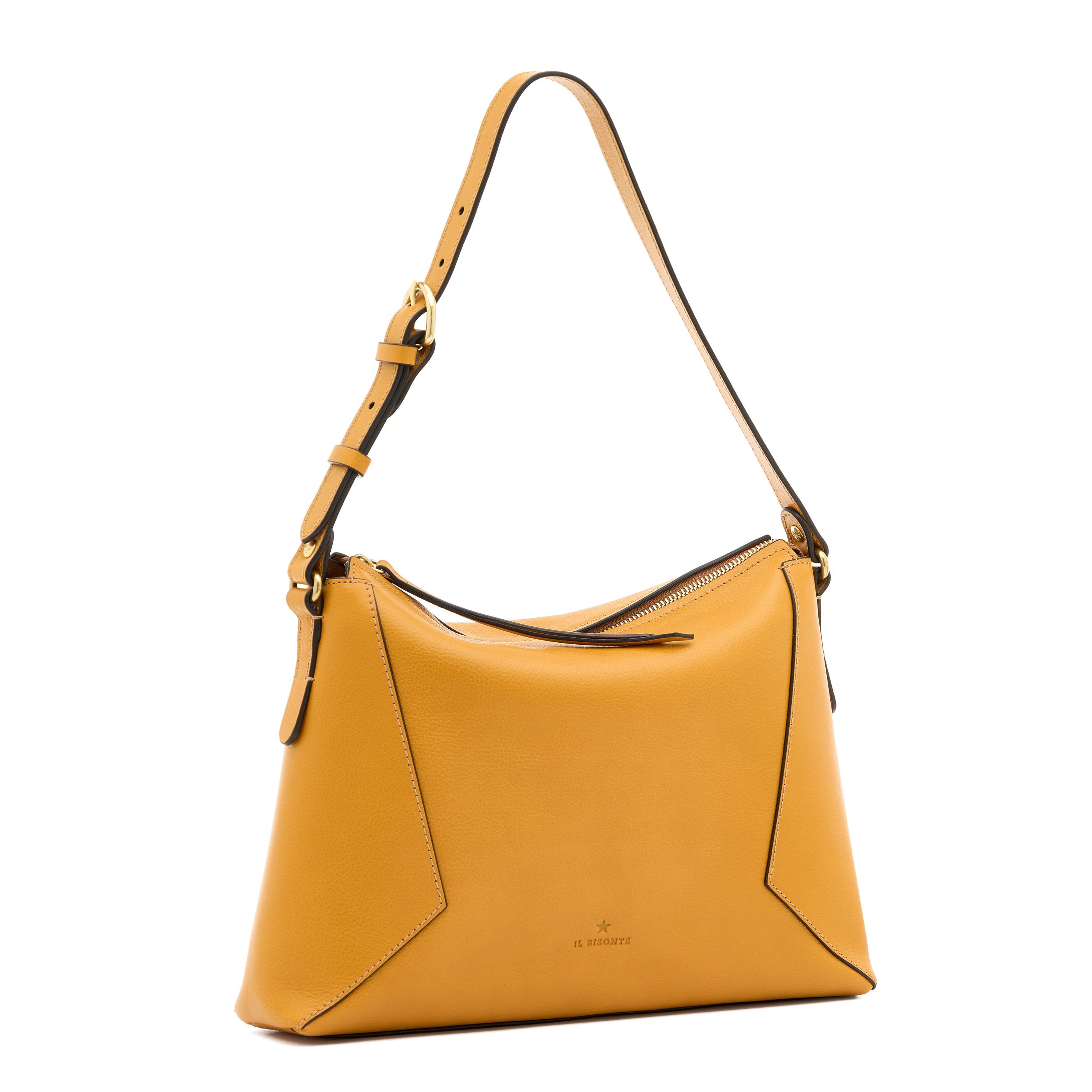 Il Bisonte Storia Schultertasche Vollleder Gelb