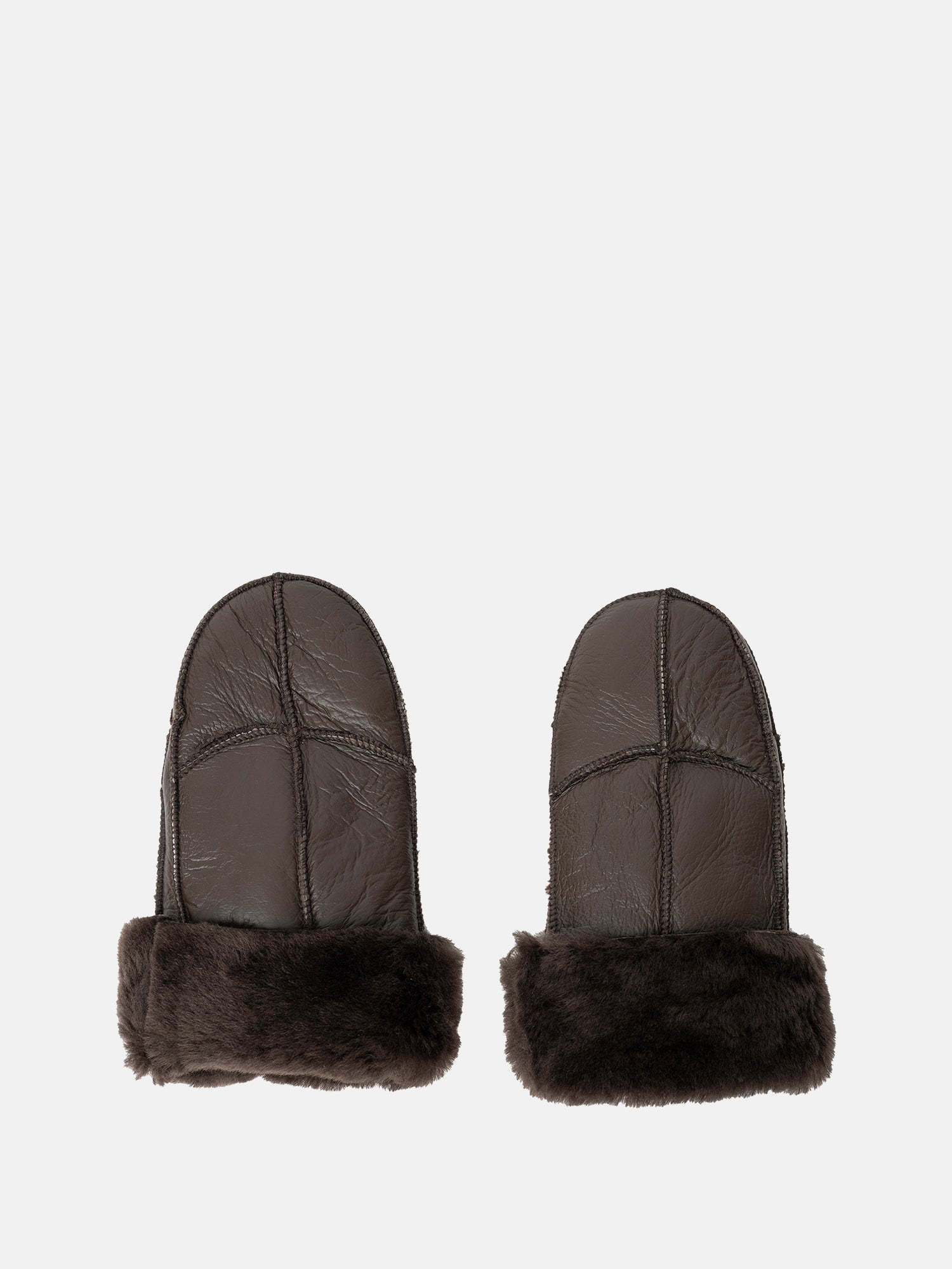 RE:DESIGNED Henny Fäustlinge Dunkelbraun Lammfell