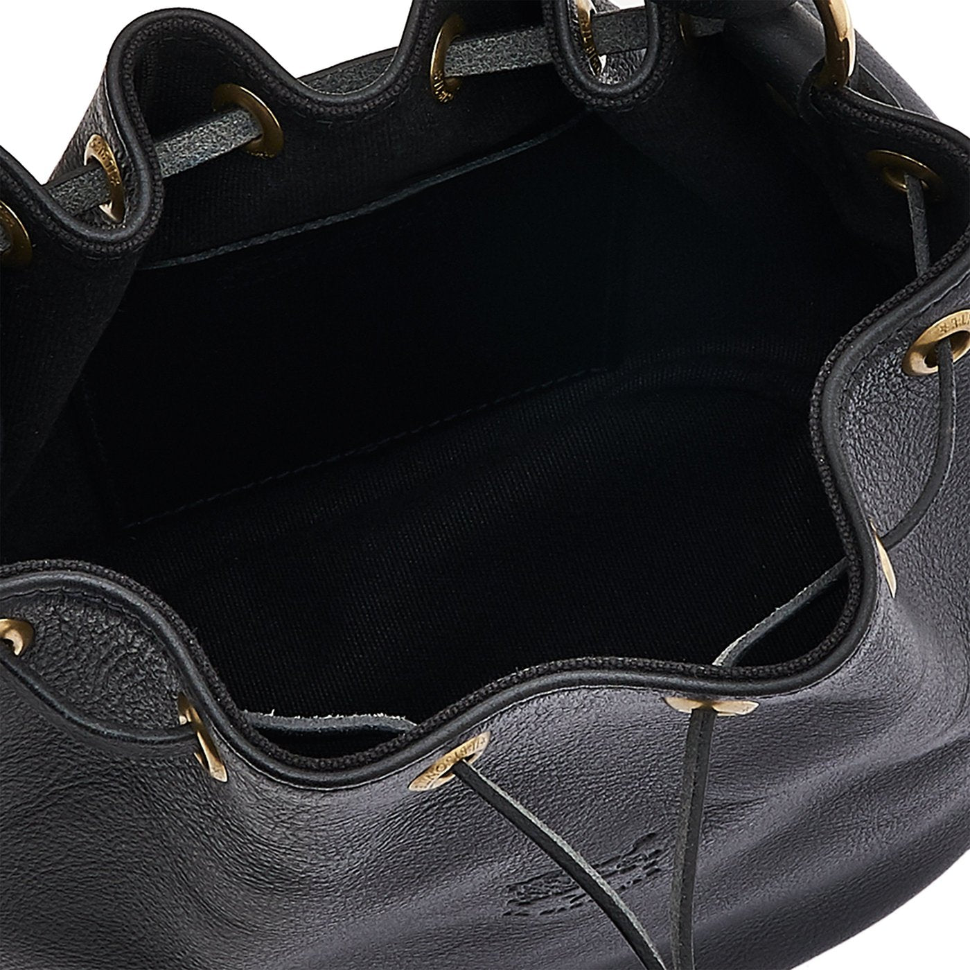 Il Bisonte Beuteltasche Schwarz Rindsleder Kordel