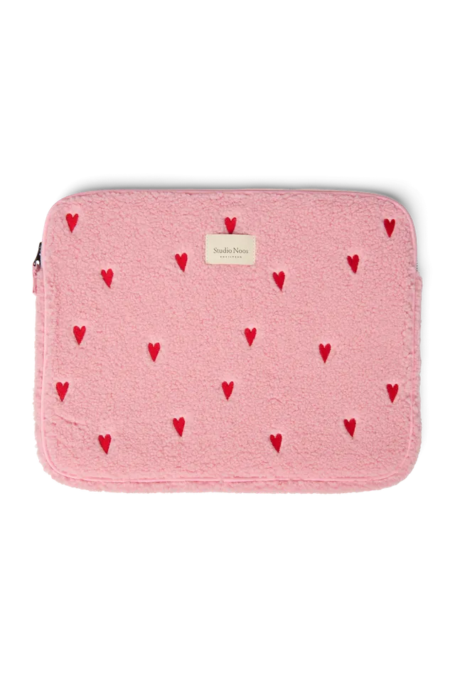 Studio Noos Teddy Laptoptasche 15 Zoll Light Pink Hearts