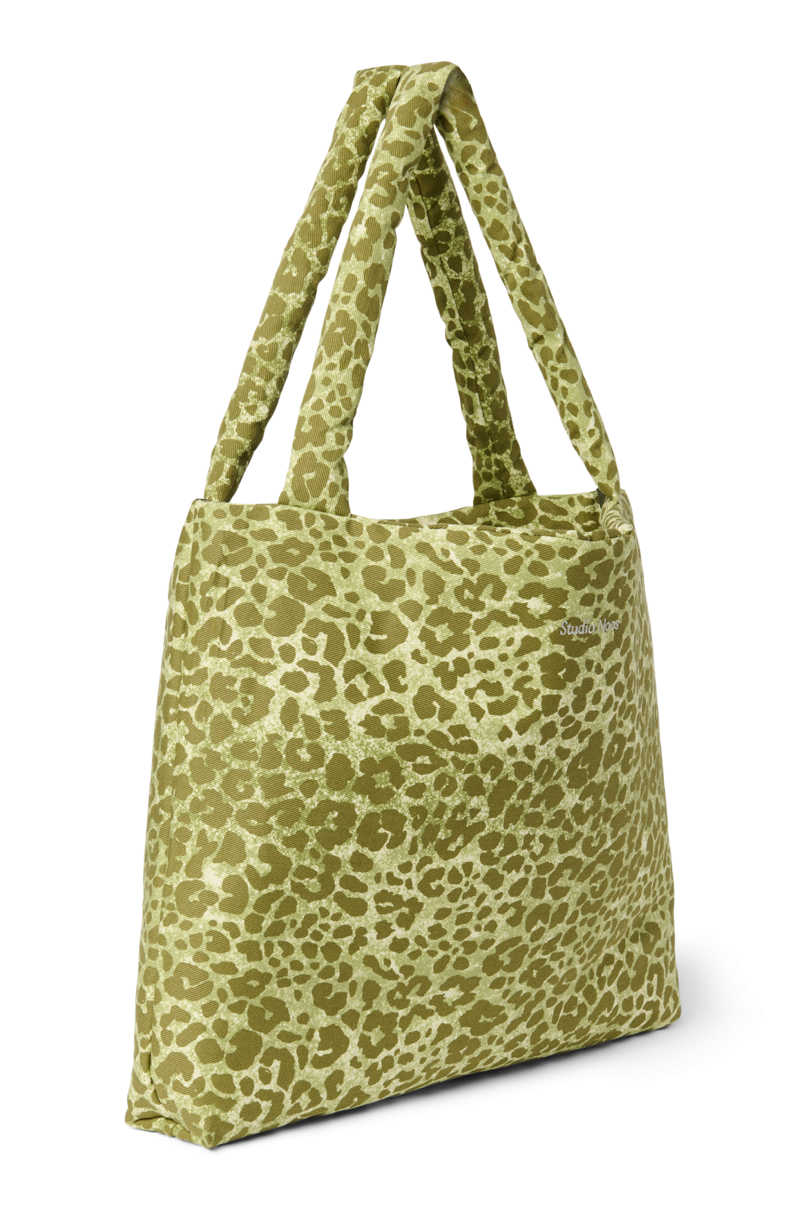 Studio Noos Cotton Mom Bag Shopper Green Leopard