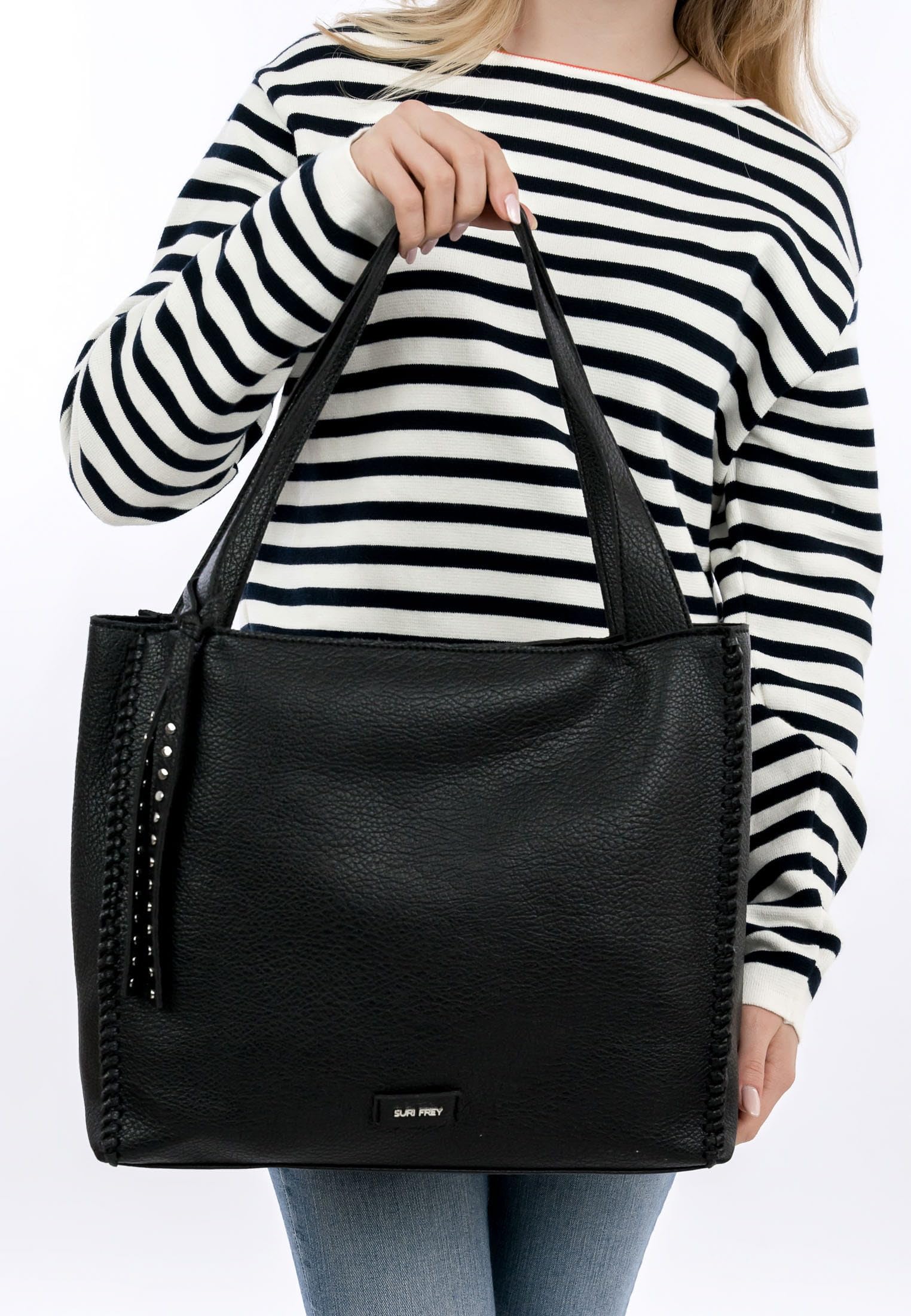 SURI FREY Franzy Cityshopper M Schultertasche Schwarz A4