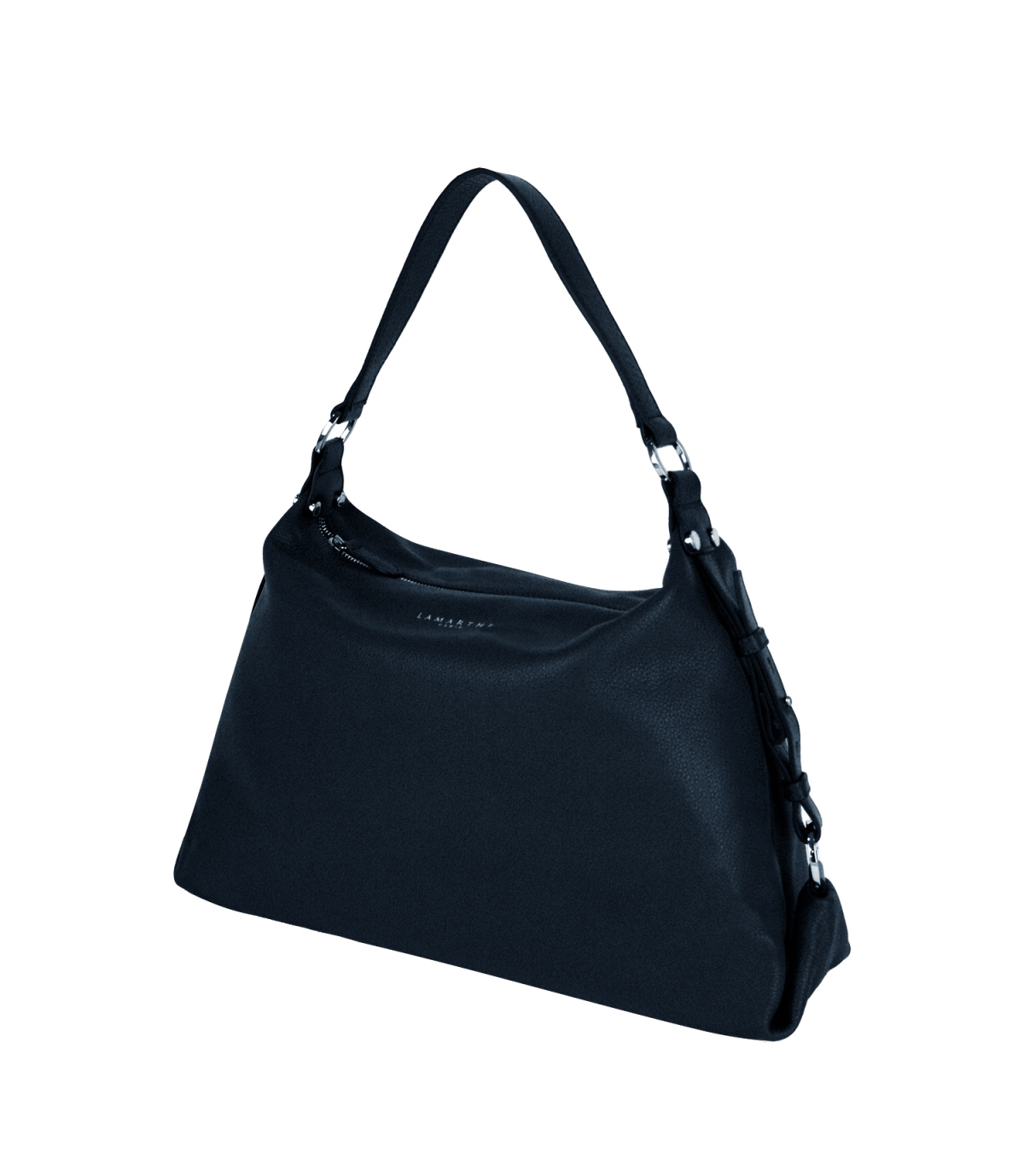 Lamarthe Naturel Schultertasche Marineblau Rindsleder